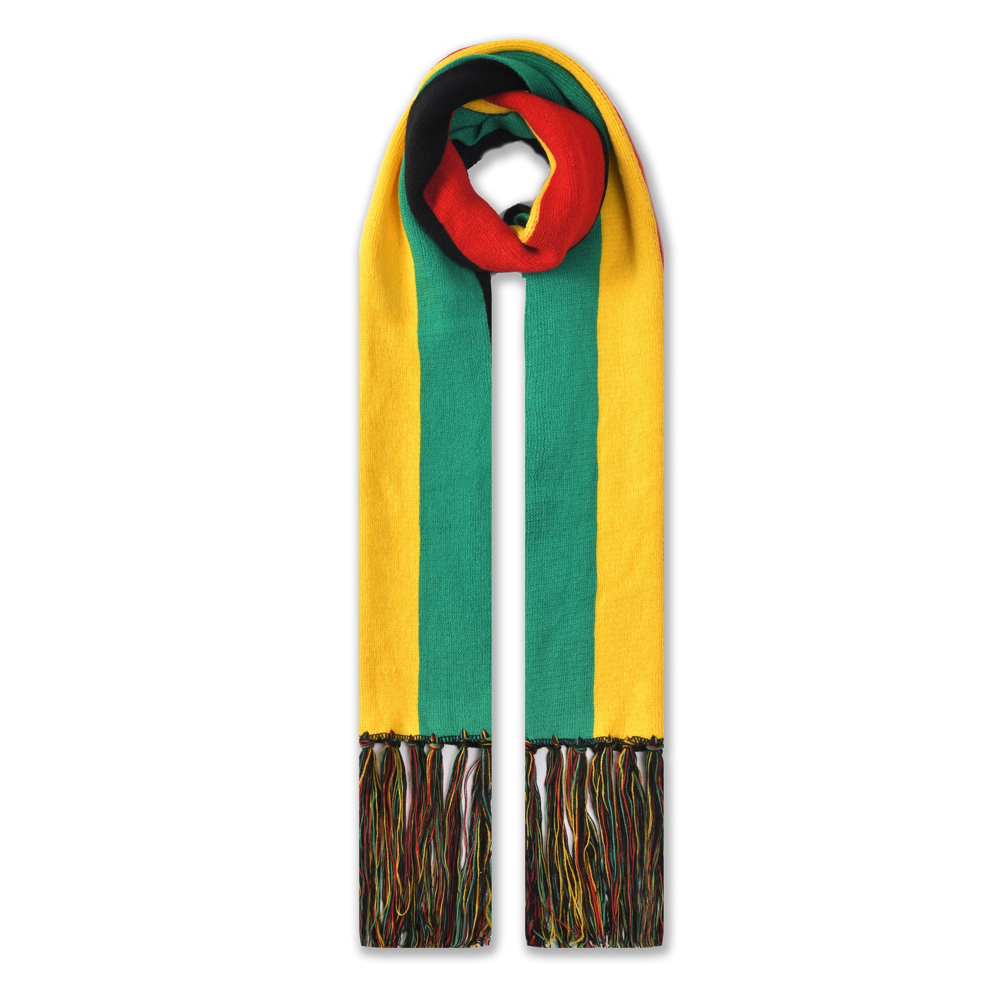 Mens Supersoft Luxury Knitted Scarves with tassels - Rasta