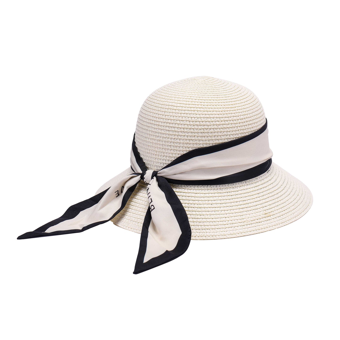 Ladies Classic Sun Hat with Black Trim Bow