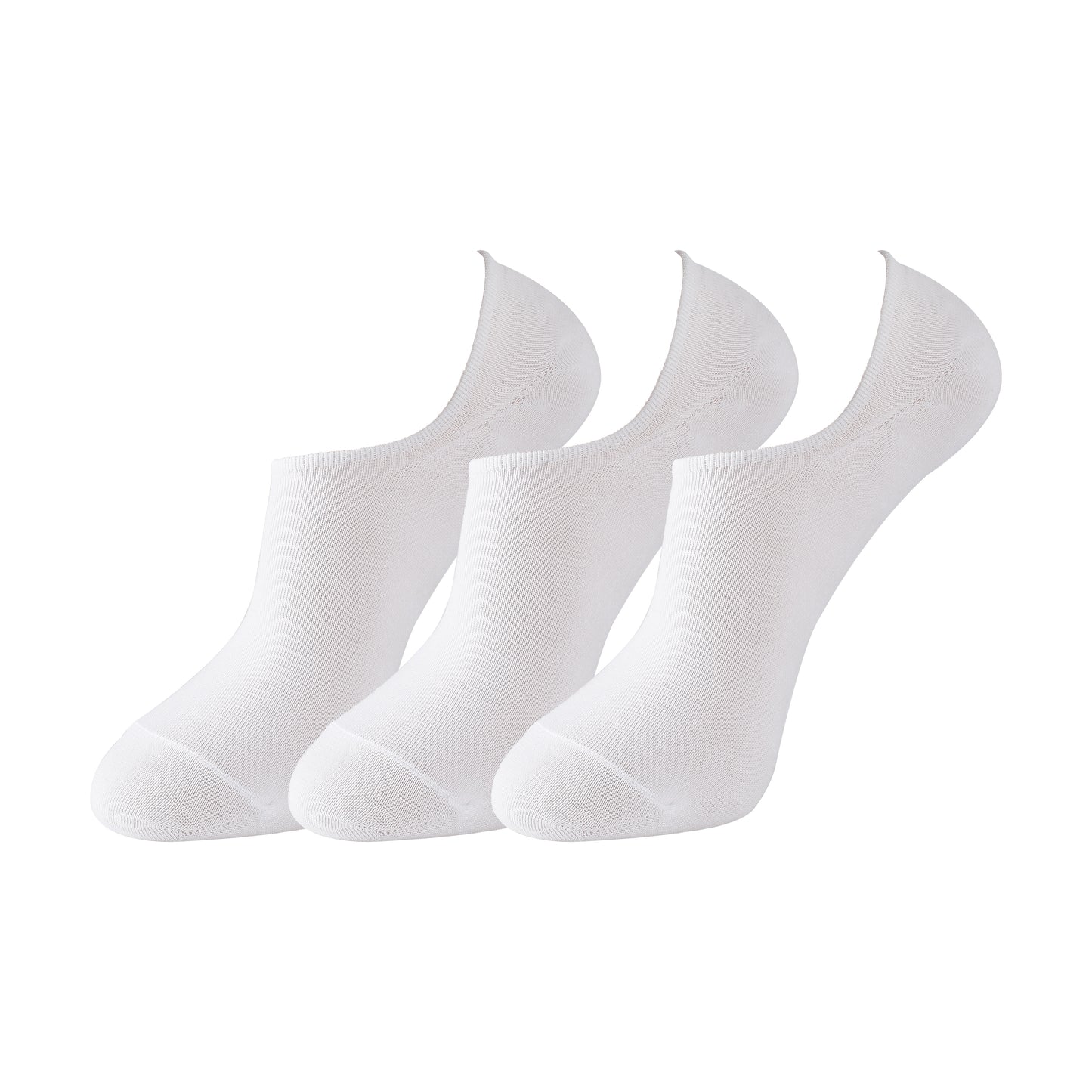 Mens No Show Socks - Plain White (12 Pairs)