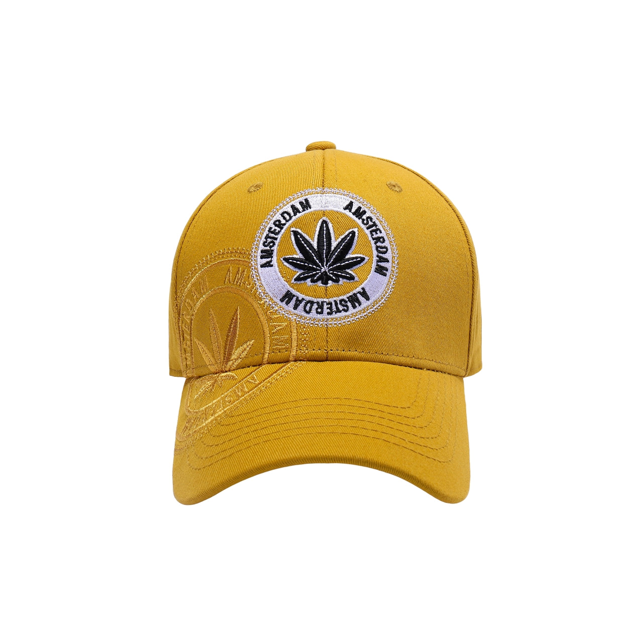 Amsterdam Ganja Leaf Embroidered Baseball Caps