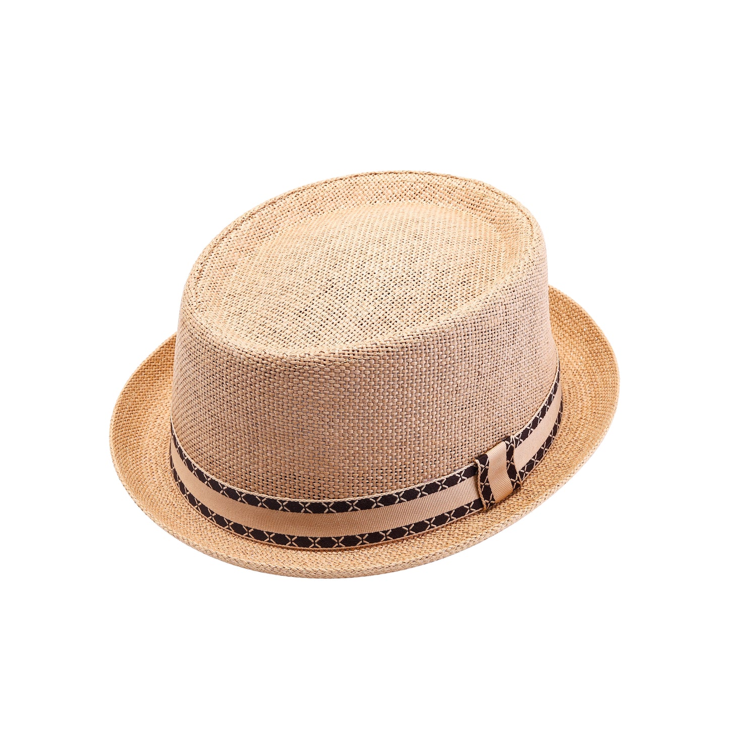 Classic Pork Pie Hat with Geometric Band