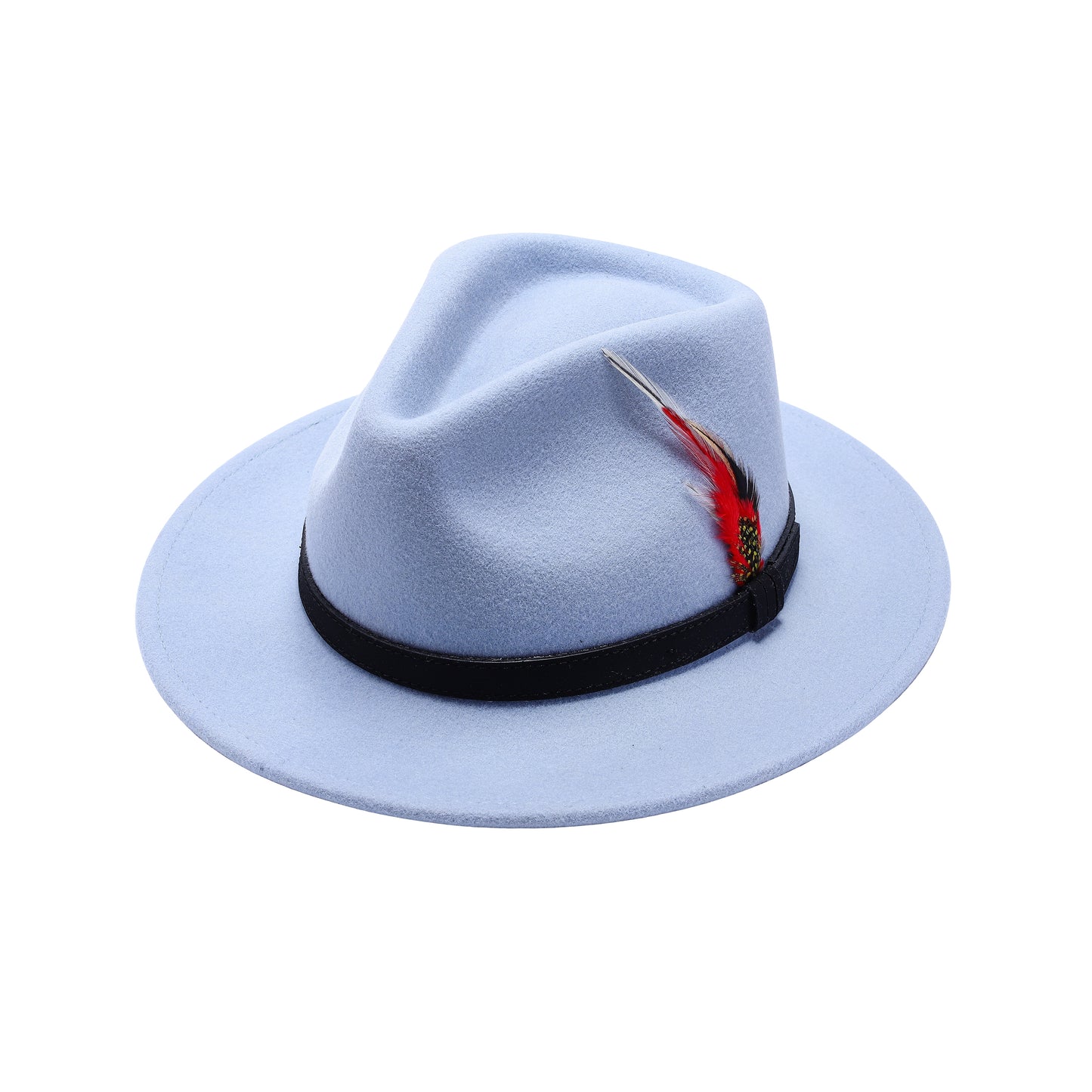 Premium Australian Wool Water Resistant Crushable Fedora Hat - Sky Blue