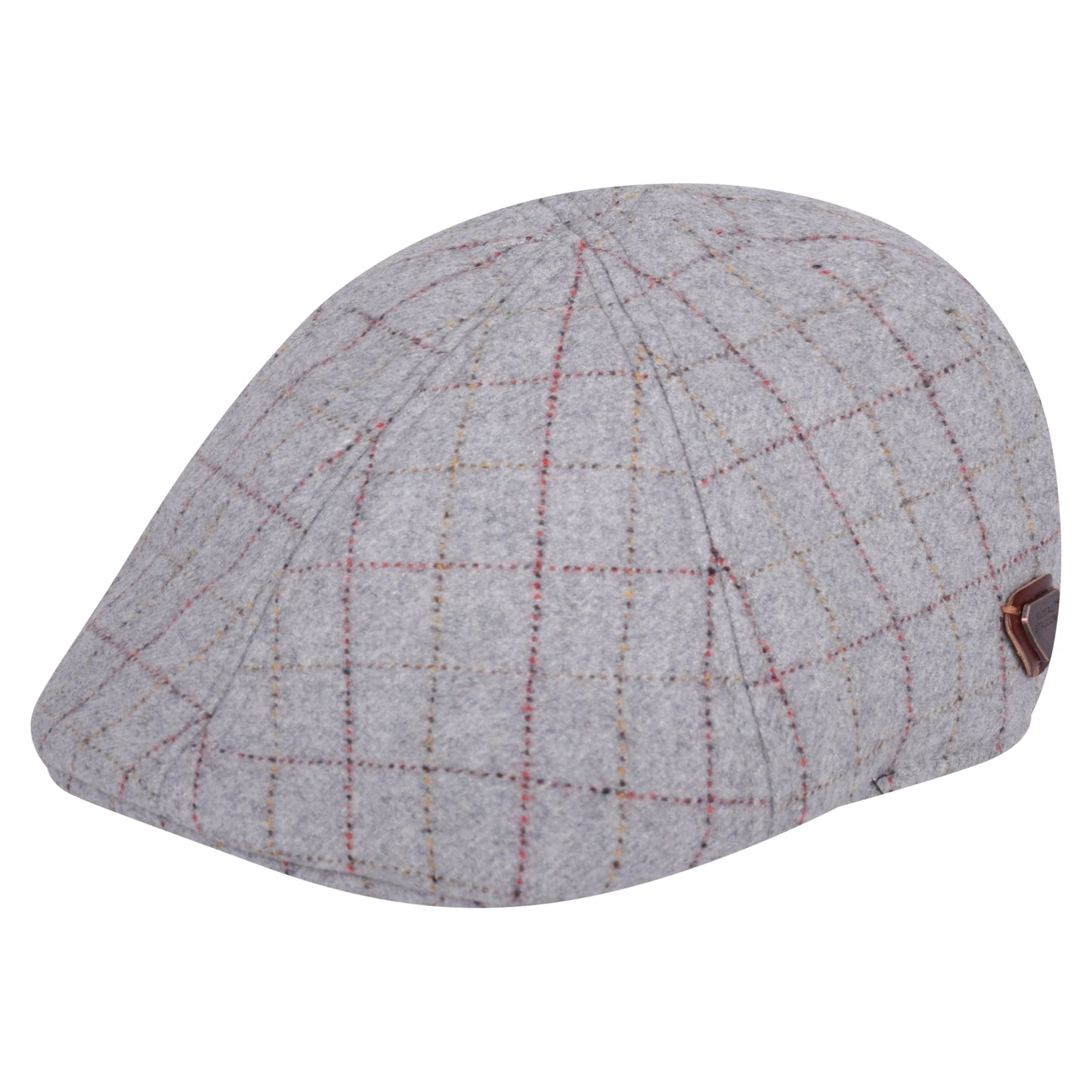 Royal Stallion Duckbill 6 Panel Flat Cap - Light Grey Check