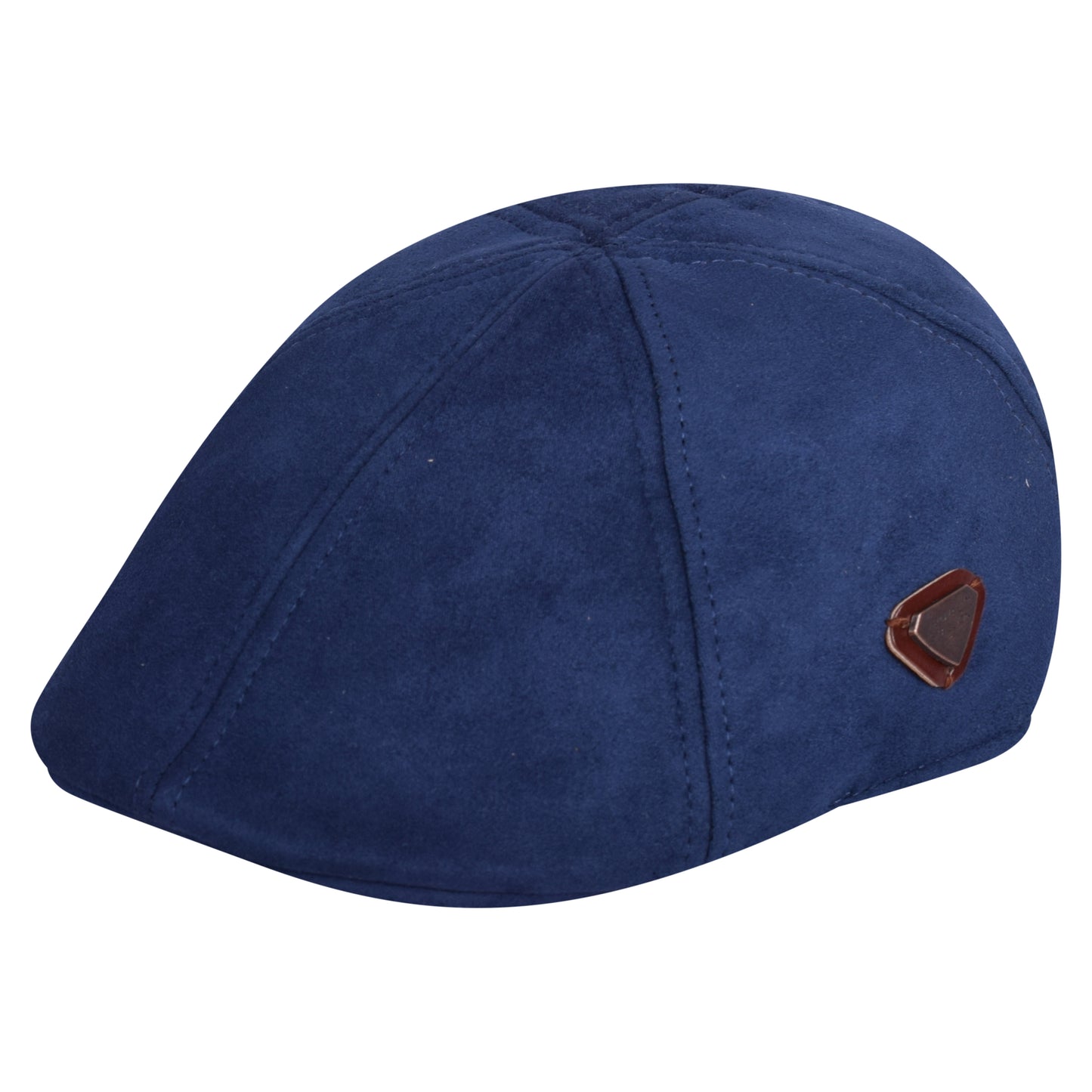 Royal Stallion Duckbill 6 Panel Flat Cap - Navy Blue Suede