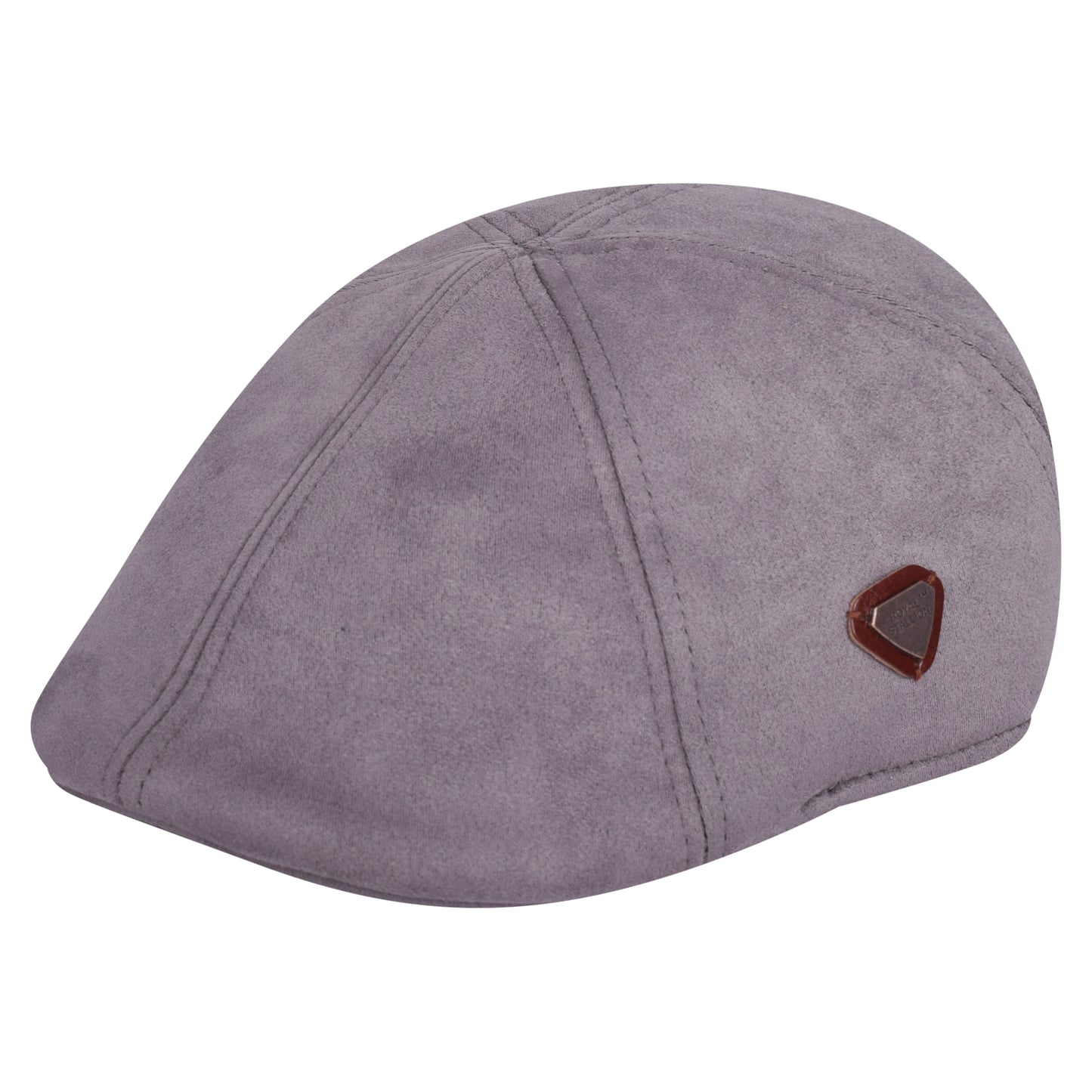 Royal Stallion Duckbill 6 Panel Flat Cap - Grey Suede