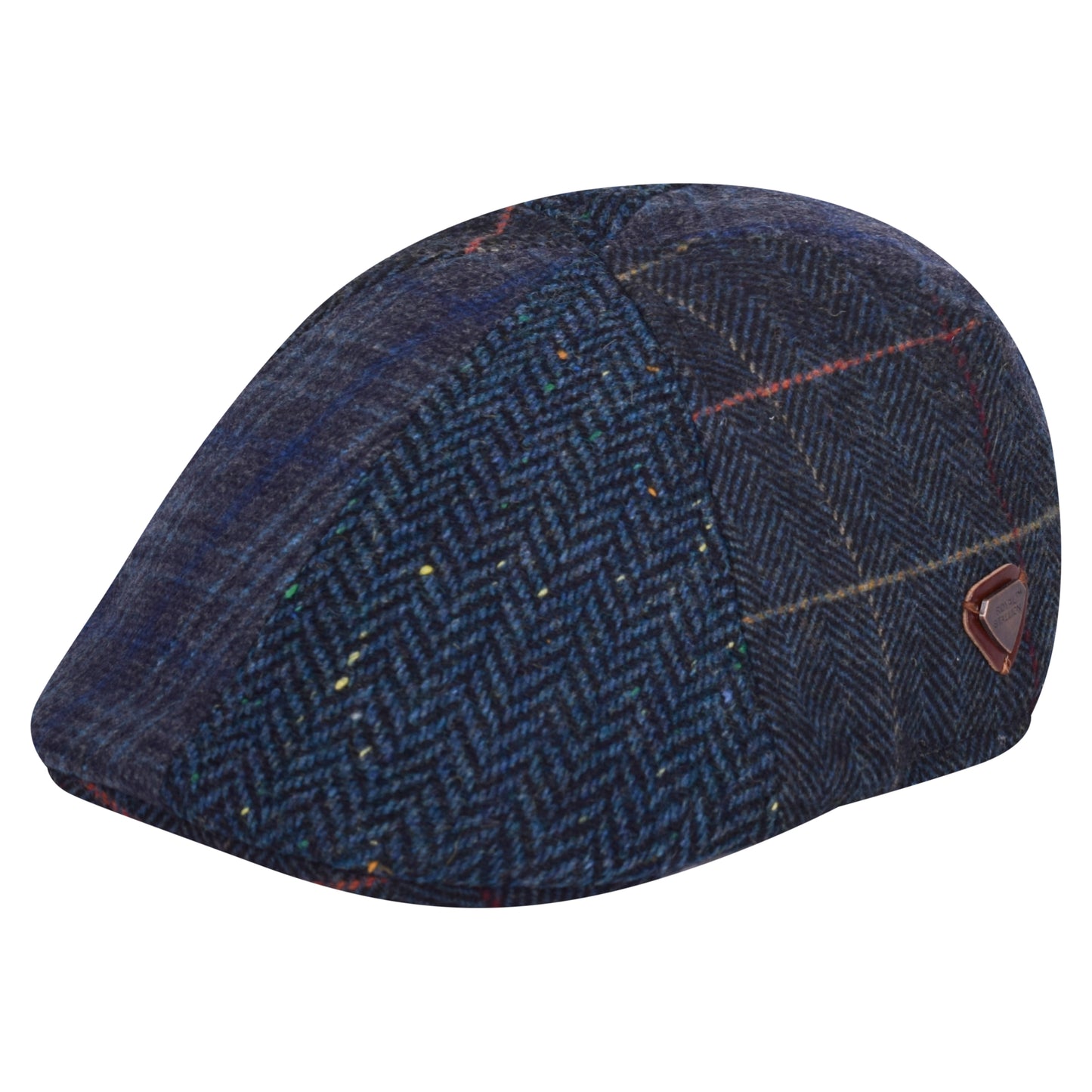 Royal Stallion Duckbill 6 Panel Flat Cap - Navy Patchwork