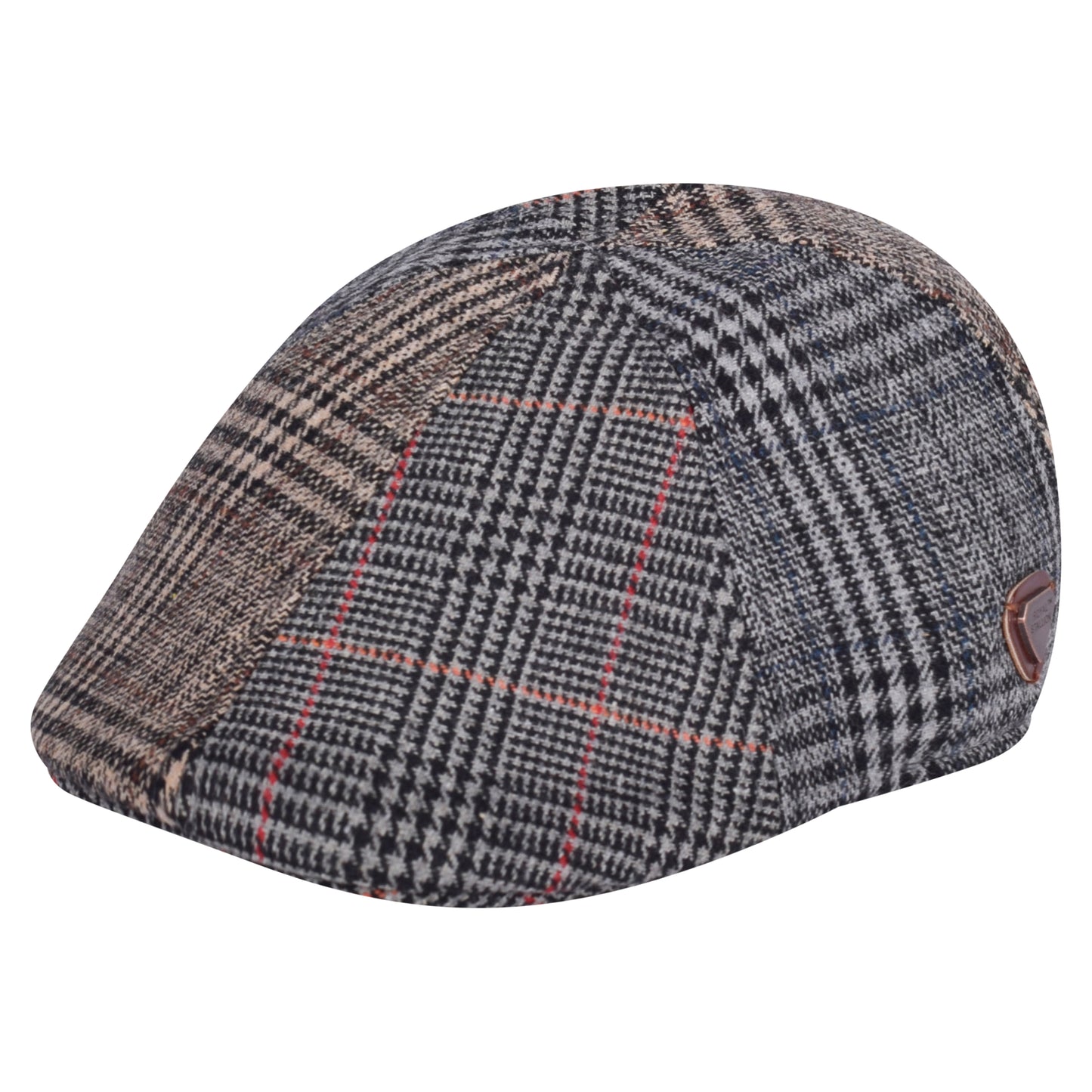 Royal Stallion Duckbill 6 Panel Flat Cap - Classic Patchwork