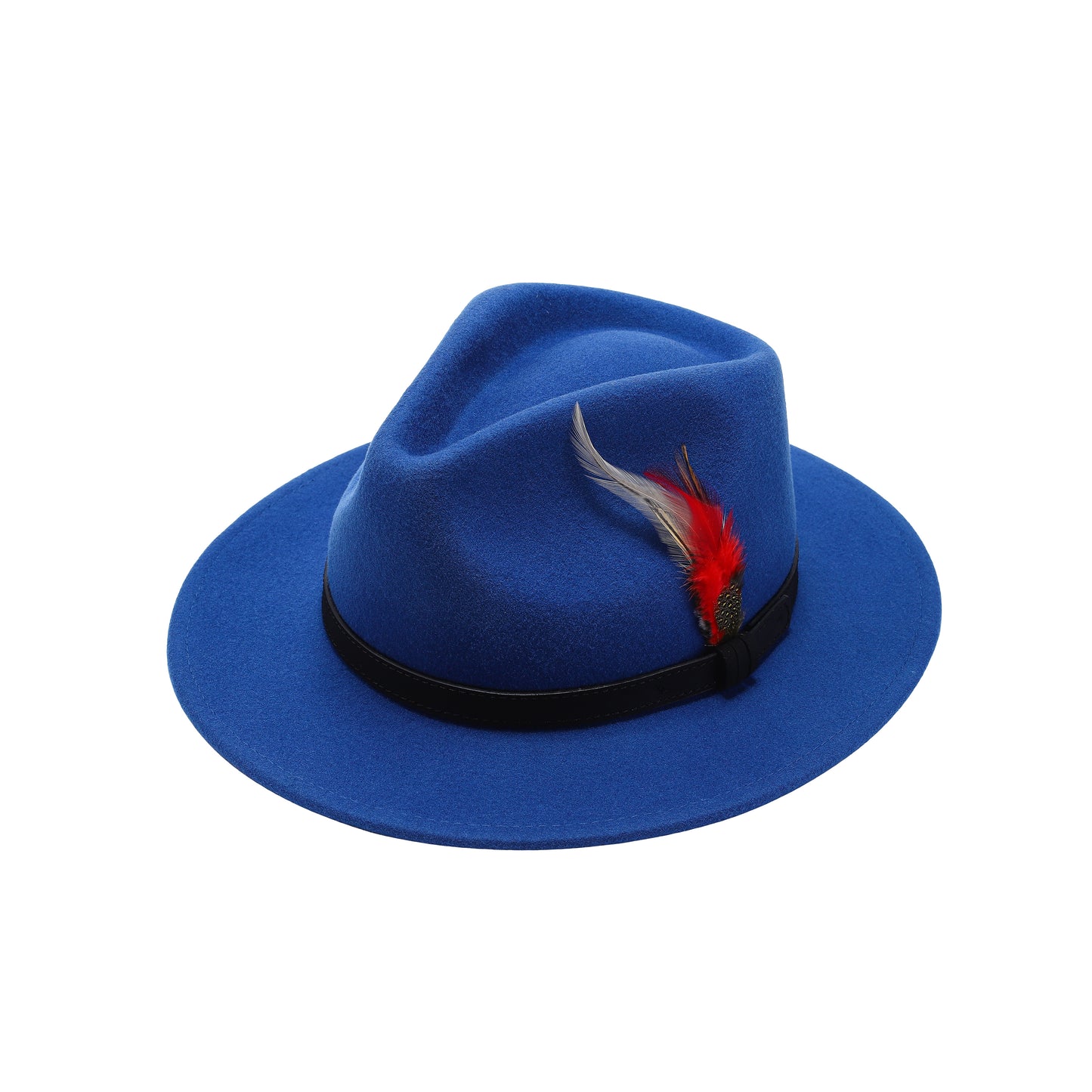 Premium Australian Wool Water Resistant Crushable Fedora Hat - Royal Blue
