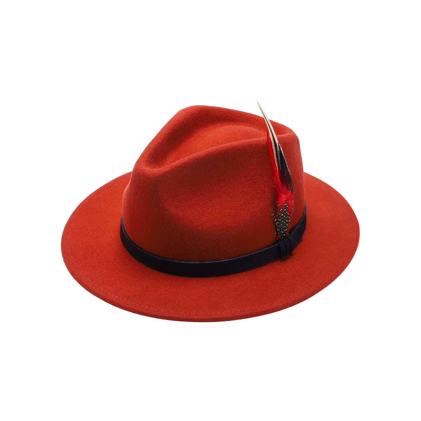 Premium Australian Wool Water Resistant Crushable Fedora Hat - Burnt Orange