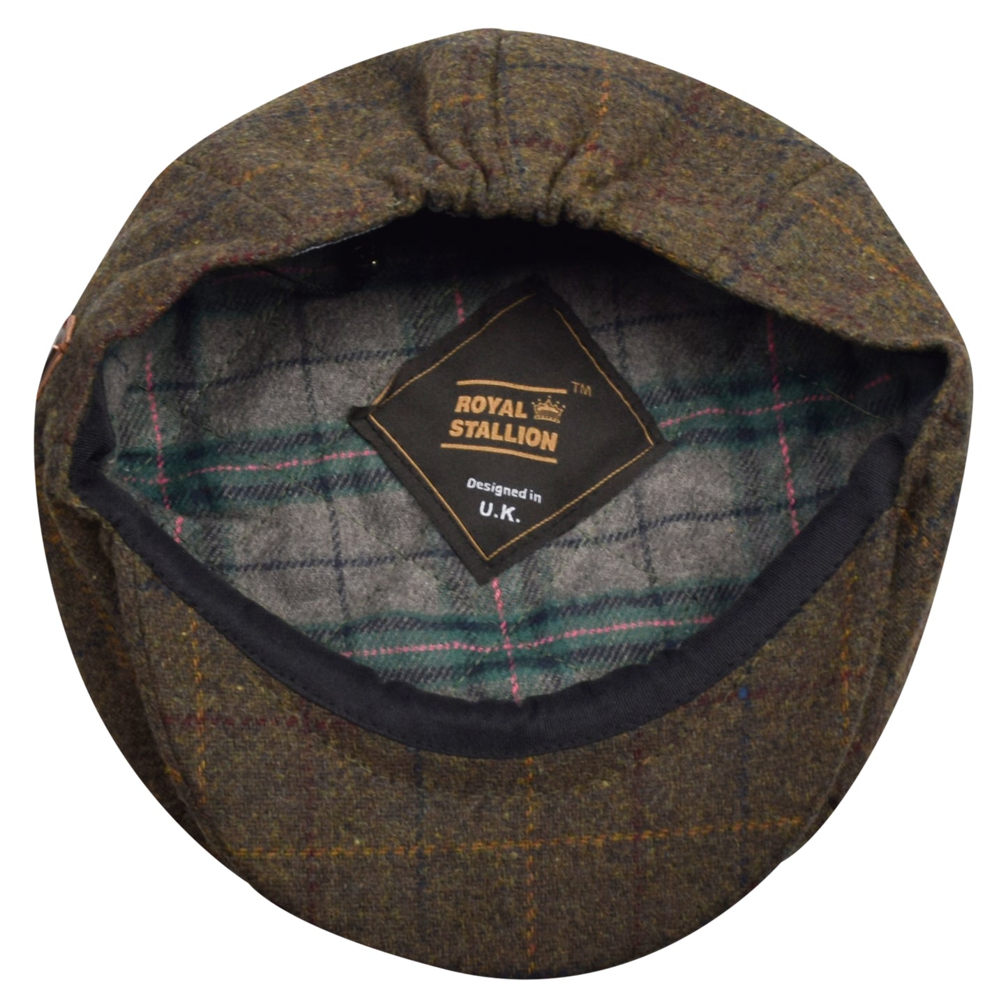 Classic 8 Piece Newsboy Cap - Brown Check (One Size)