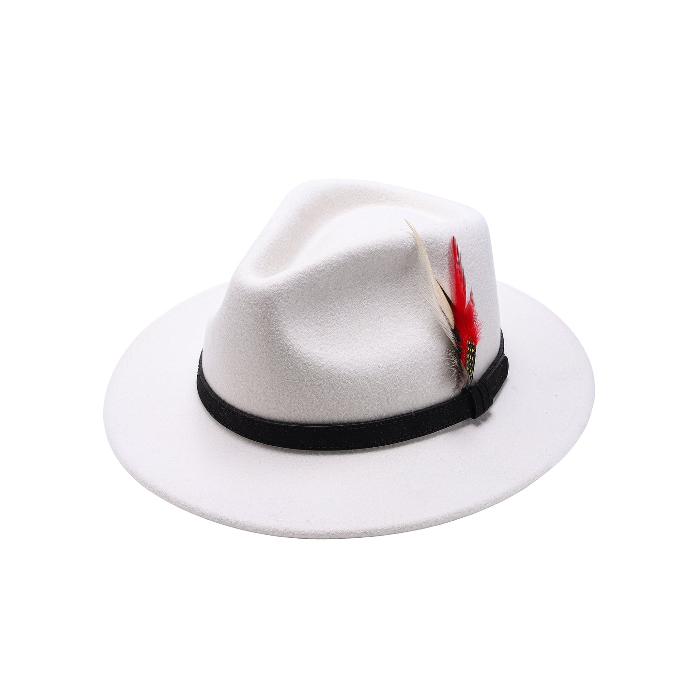 Premium Australian Wool Water Resistant Crushable Fedora Hat - White