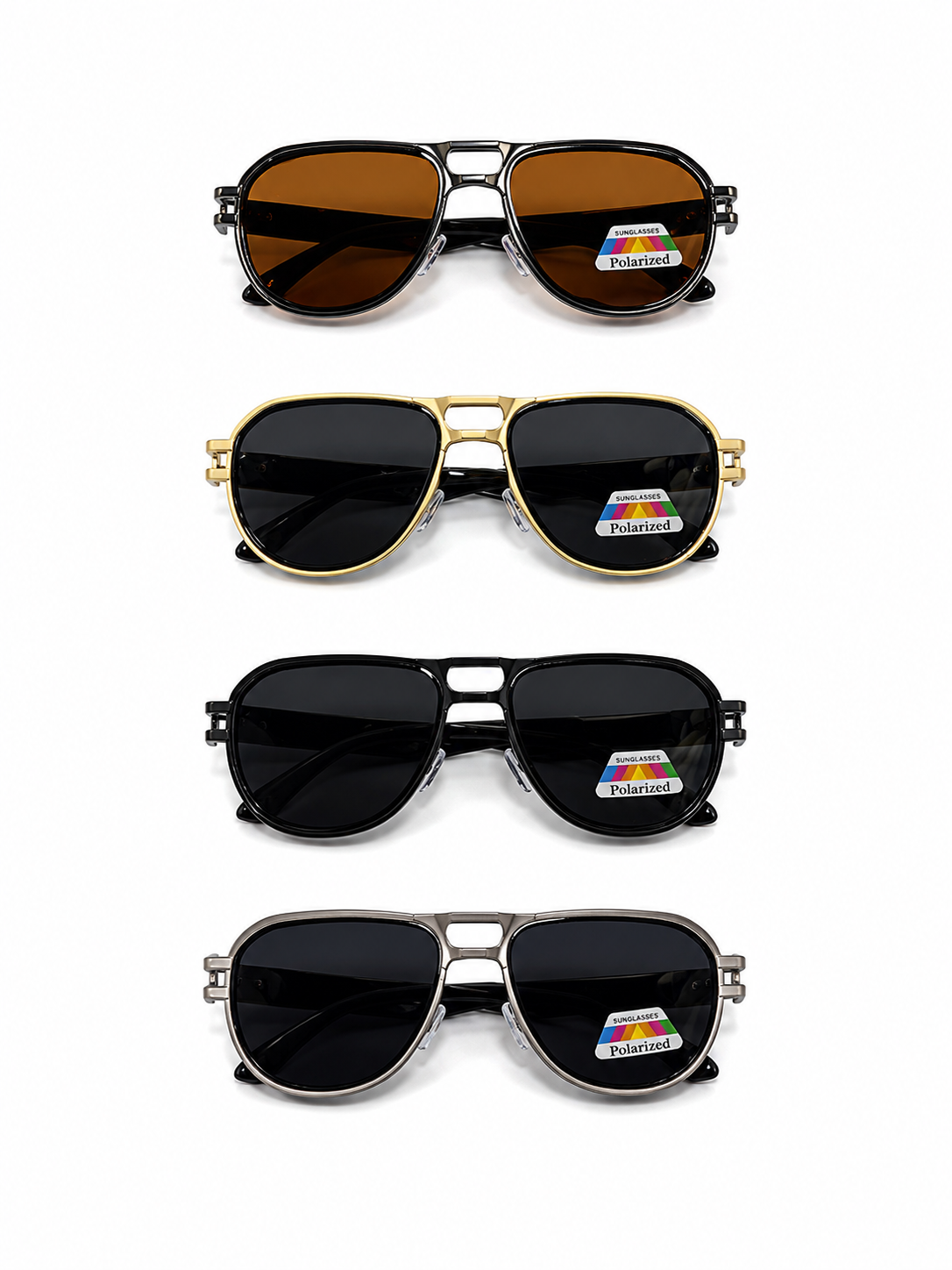 Polarized Bold Aviator Sunglasses - MSG-58 (12 Units)