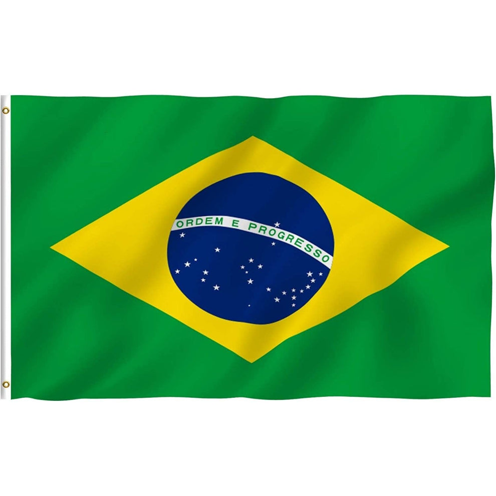 Brazil National Flag with Eyelets (3x5 ft)