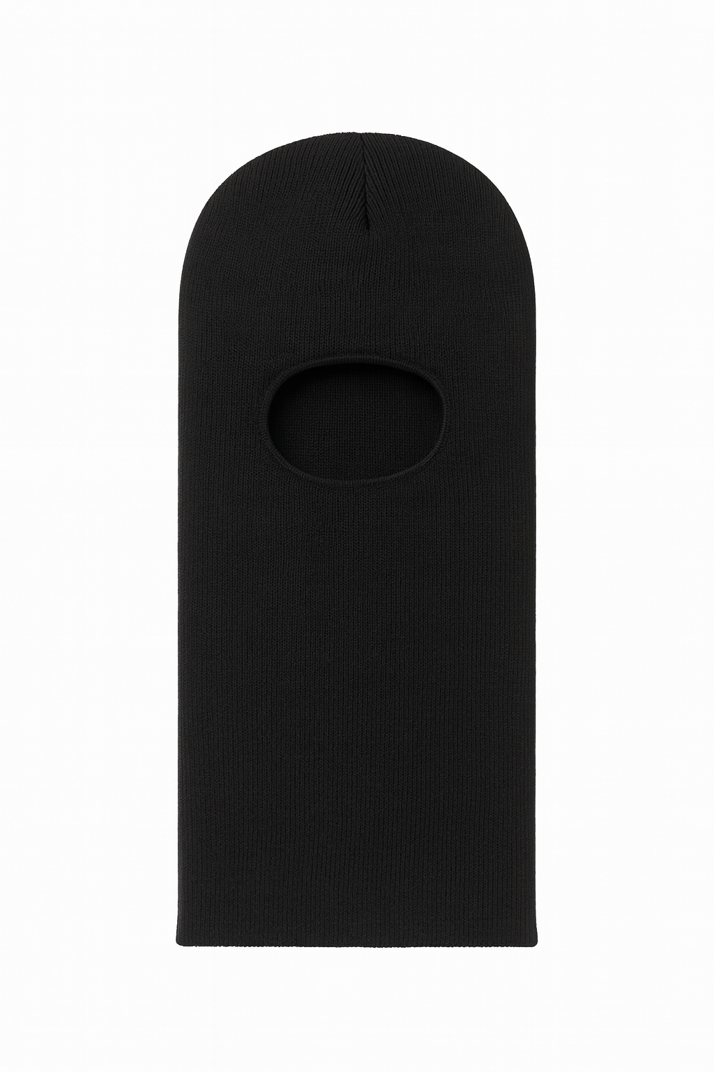 Adults Knitted One-Hole Balaclava - Black