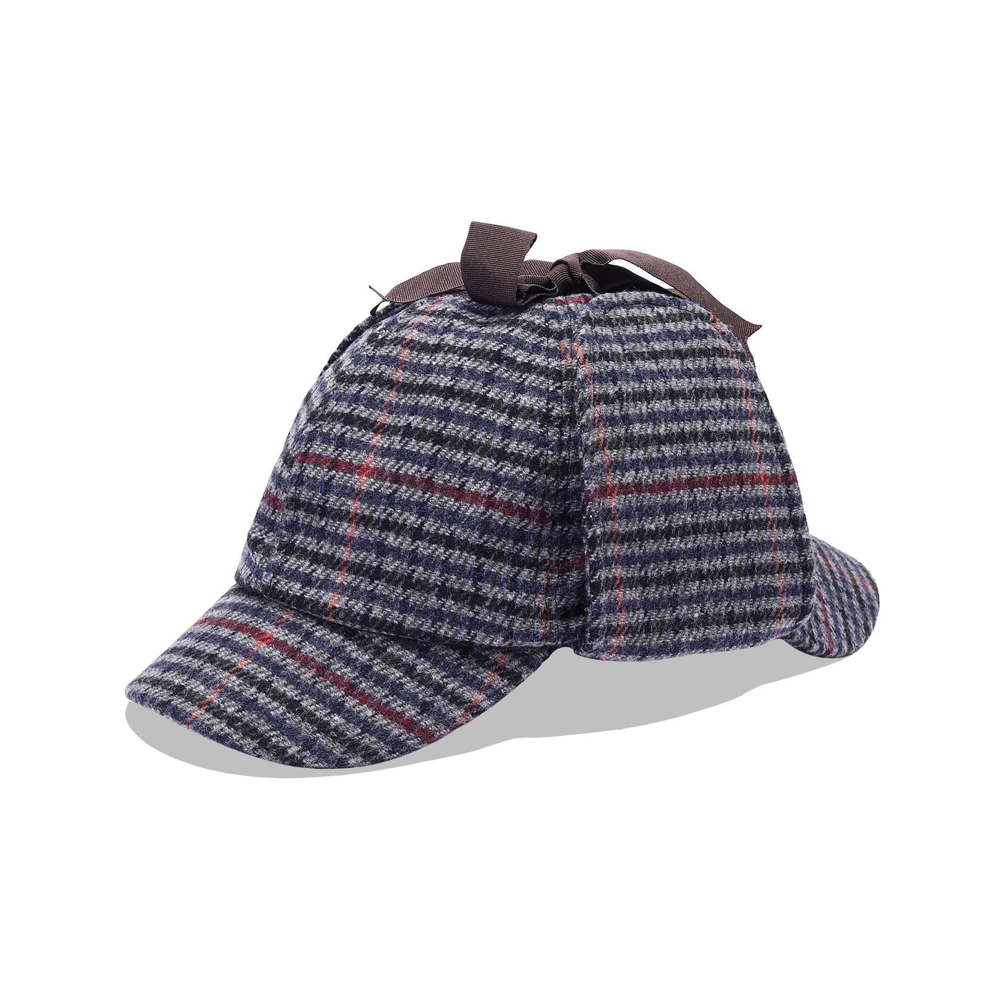 Classic Traditional Sherlock Holmes Deerstalker Hat - Houndstooth
