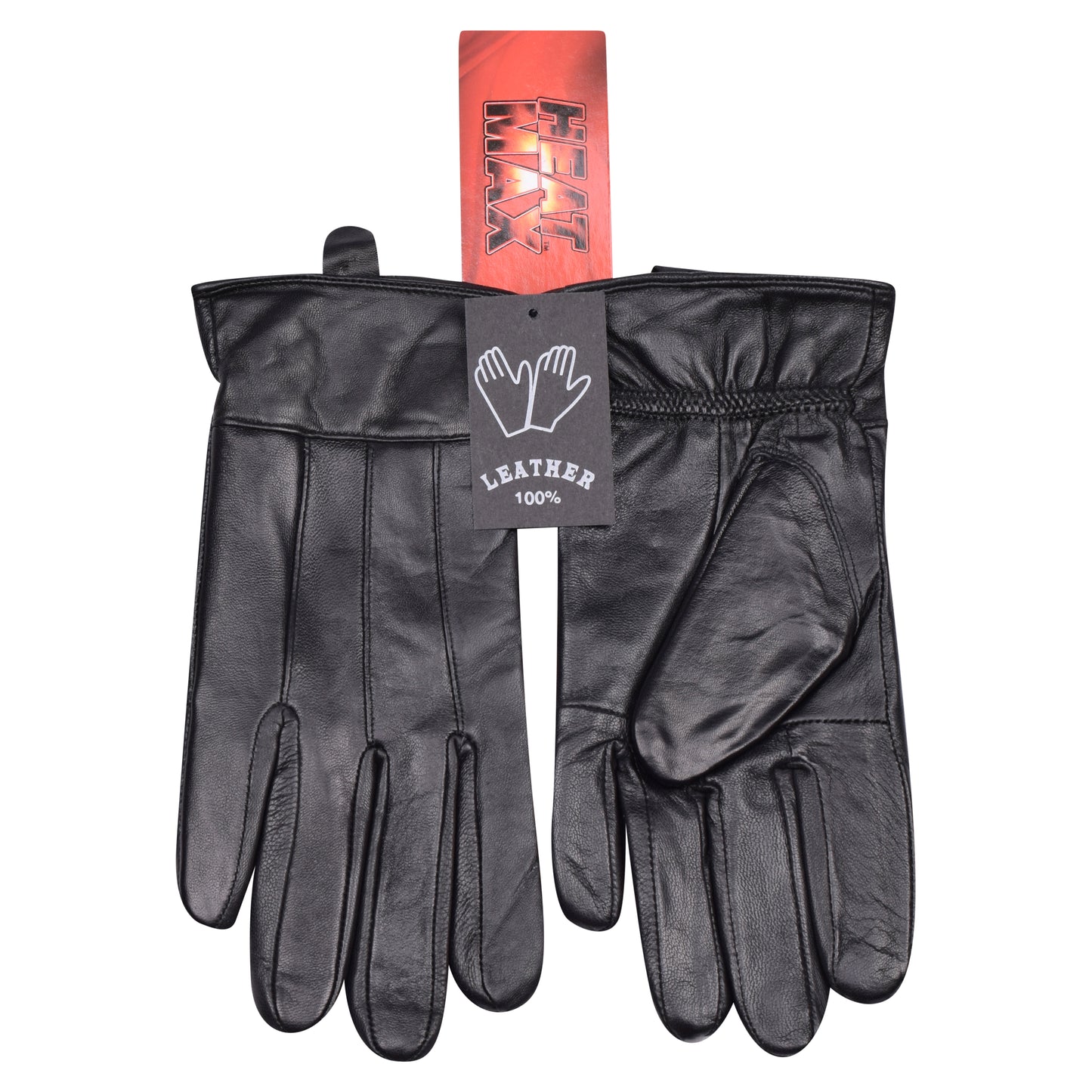 Ladies Classic Leather Gloves with Suede Trim - Black (12 Pairs)