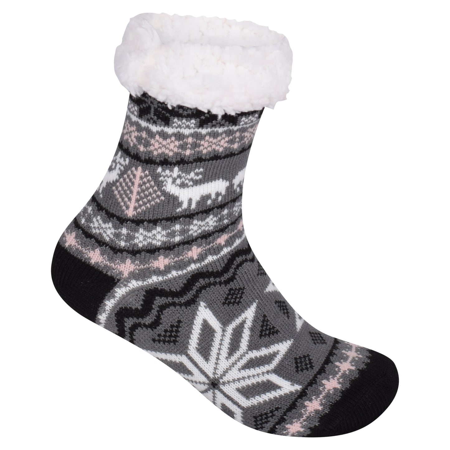 Ladies 4.8 TOG Cosy Slipper Socks - Big Snowflake