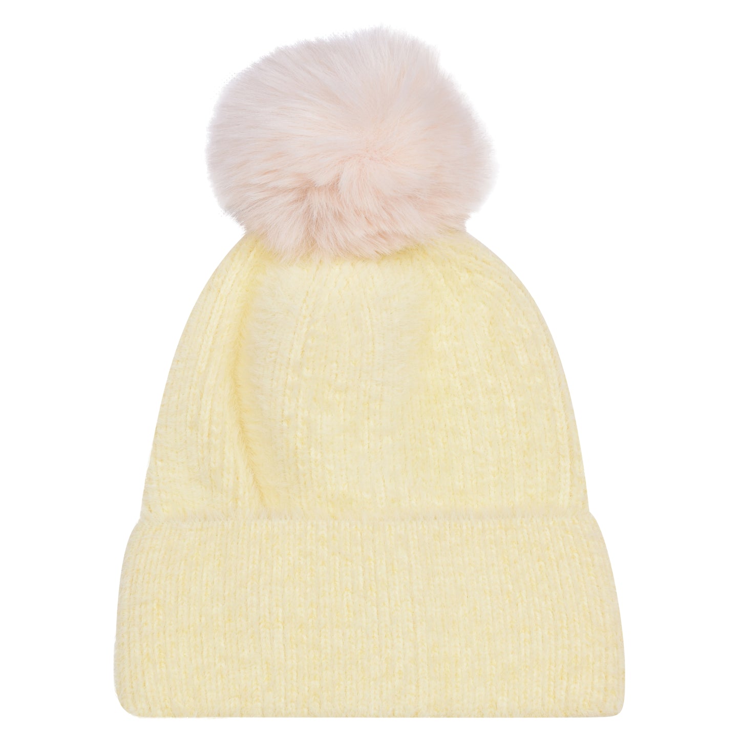 Kids Faux Fur Chenille Pompom Hats – Assorted Colours (Prepacked 12 pcs)