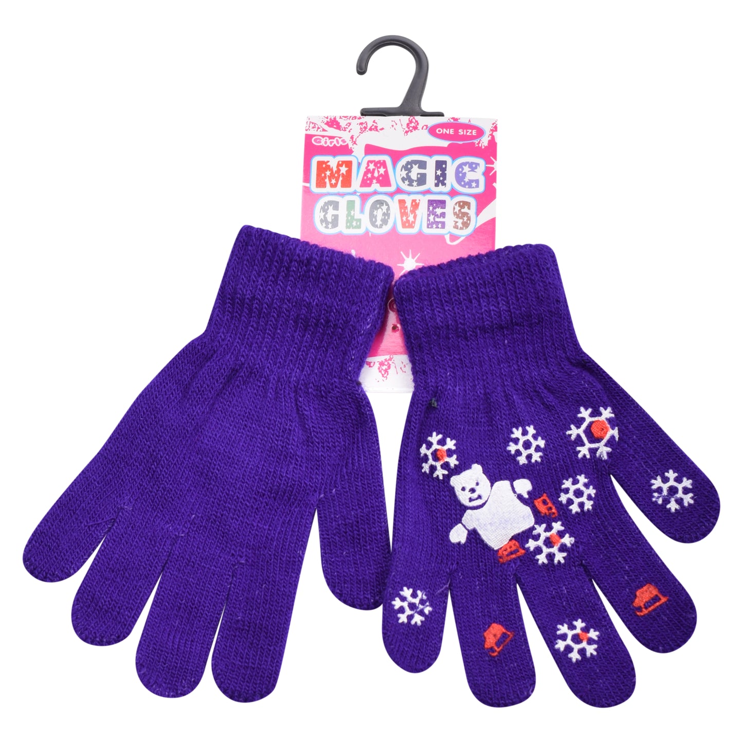 PRO HEAT™ Kids Thermal Magic Gloves - Teddy Bear Snowflake (Assorted Colours)