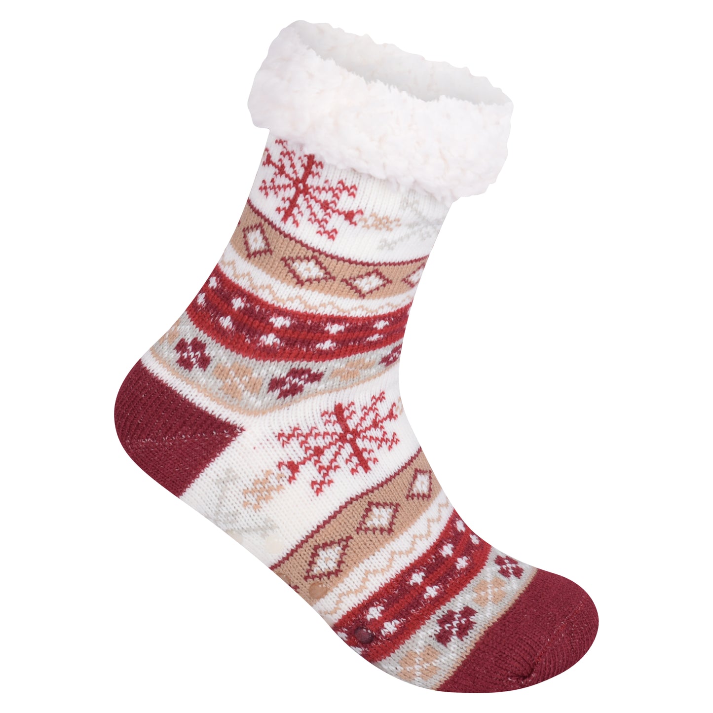 Ladies 4.8 TOG Cosy Slipper Socks - Snowflake Knit