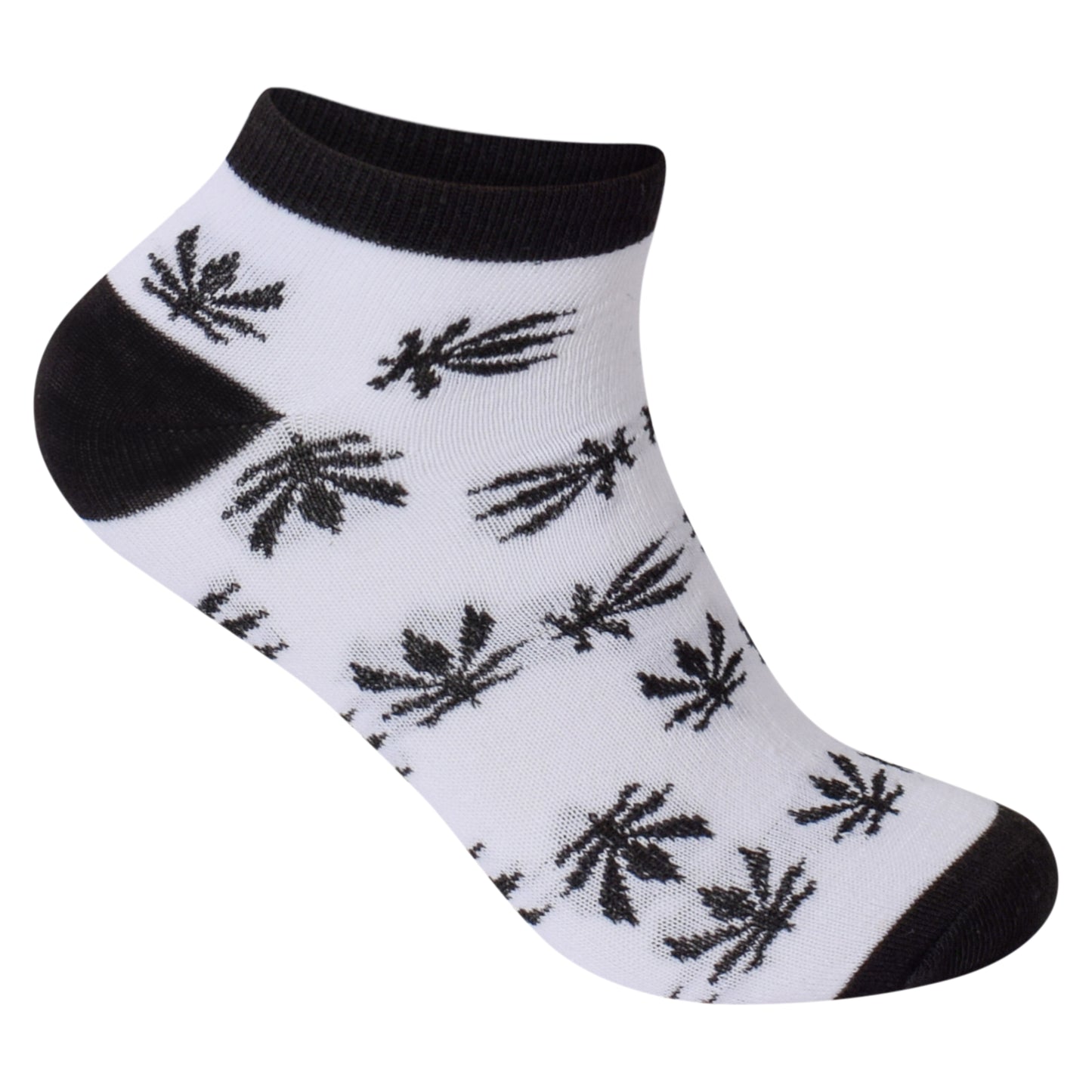 Mens Trainer Socks - Two Tone Ganja Leaf (12 Pairs)