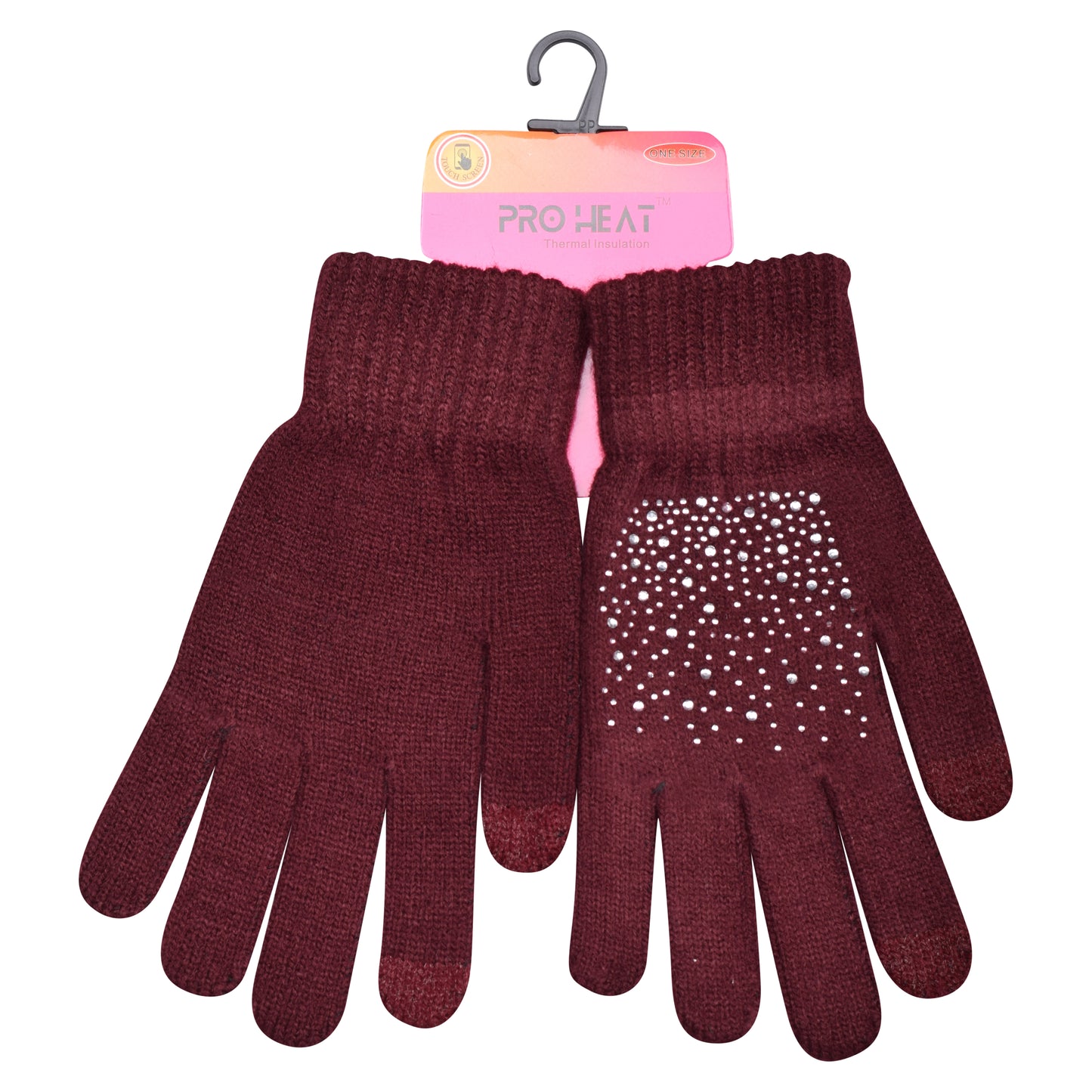 Ladies Chic Diamante Knitted Gloves - Assorted (12 Pairs)