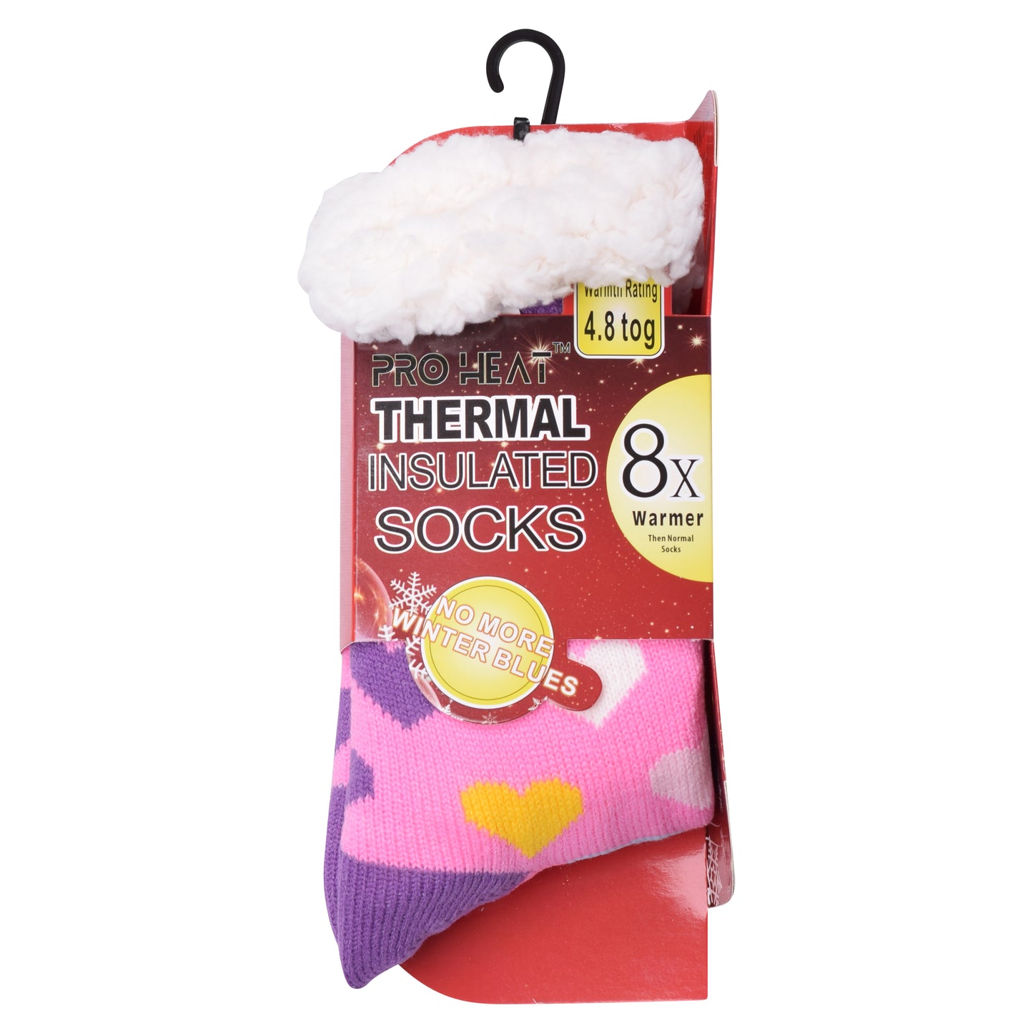 Ladies 4.8 TOG Cosy Slipper Socks - Colourful Hearts