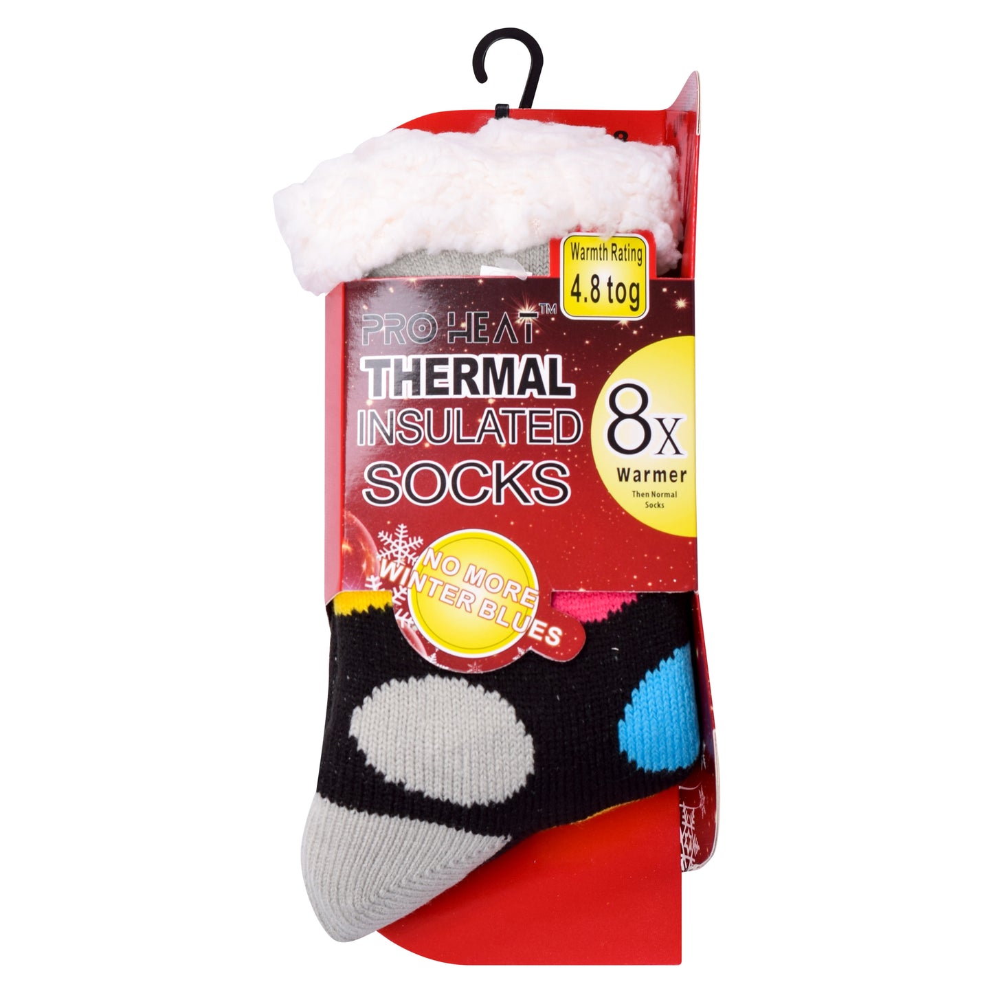 Ladies 4.8 TOG Cosy Slipper Socks - Colourful Polka Dot