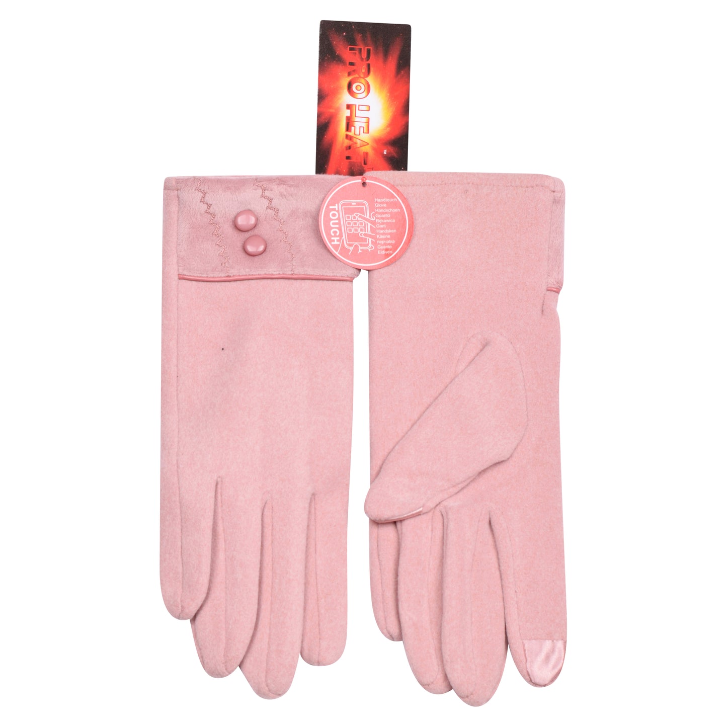 Ladies Cotton Elegant Buttons Touchscreen Gloves - Assorted (12 Pairs)