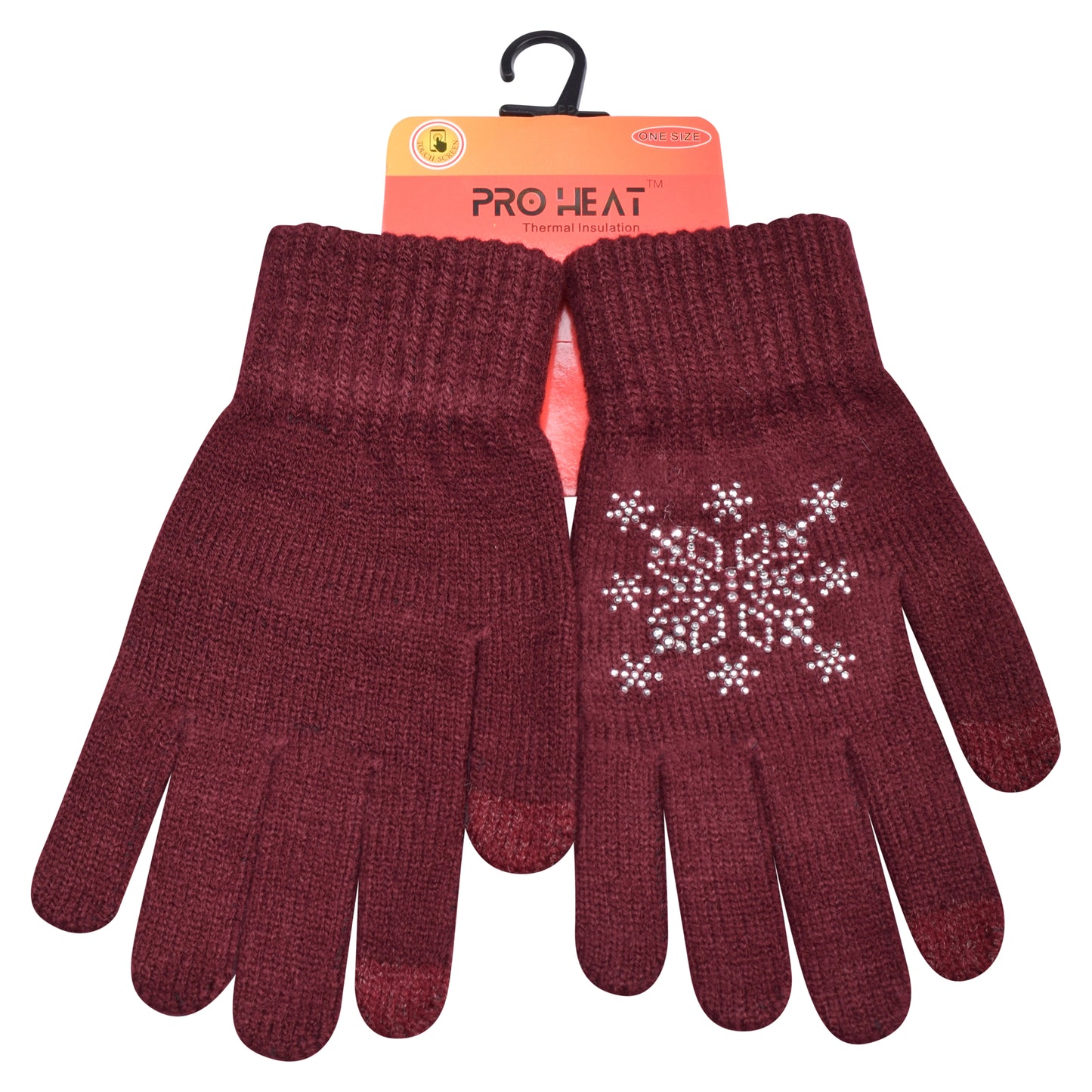 Ladies Floral Diamante Knitted Gloves - Assorted (12 Pairs)