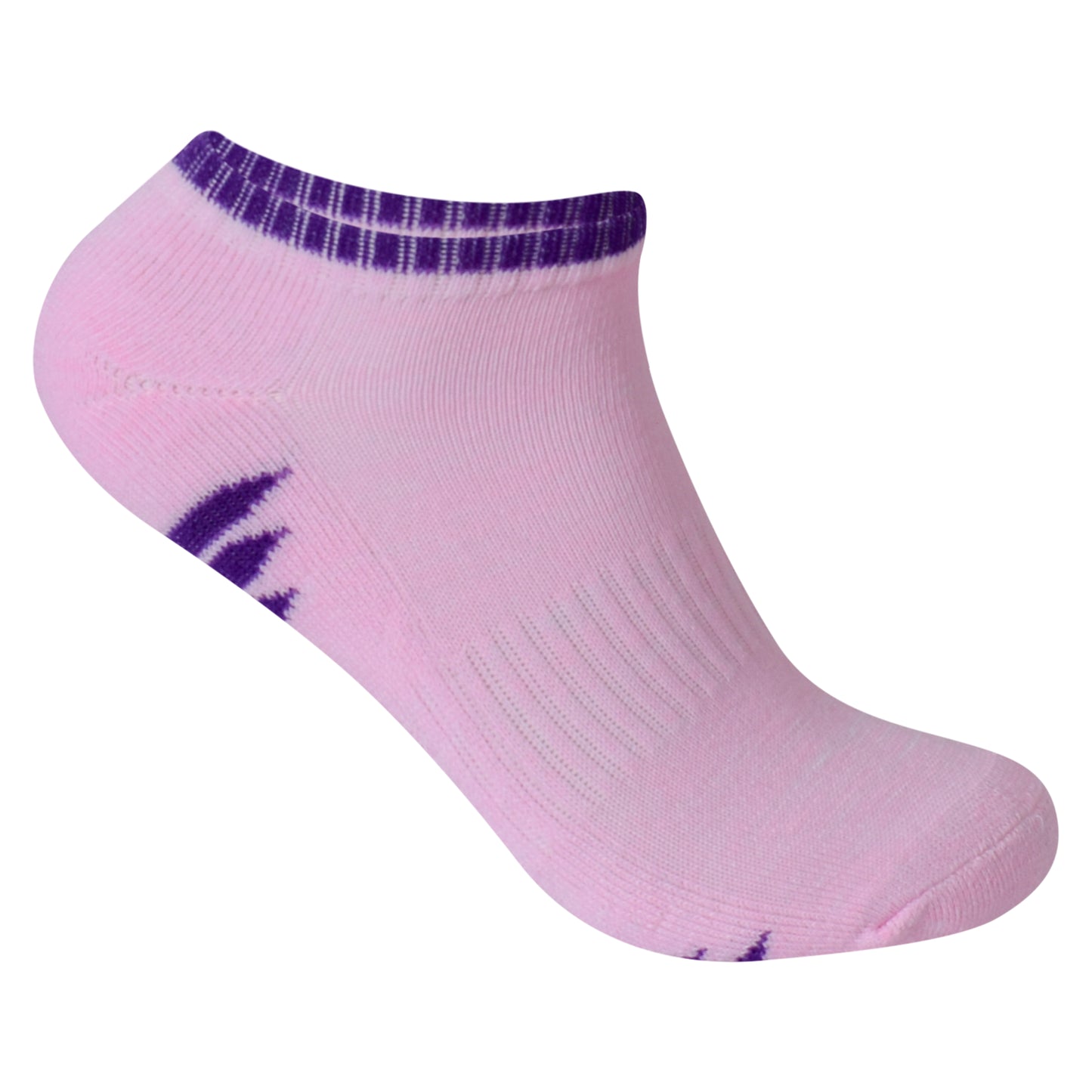 Ladies Cushioned Trainer Socks - Assorted Striped (12 Pairs)