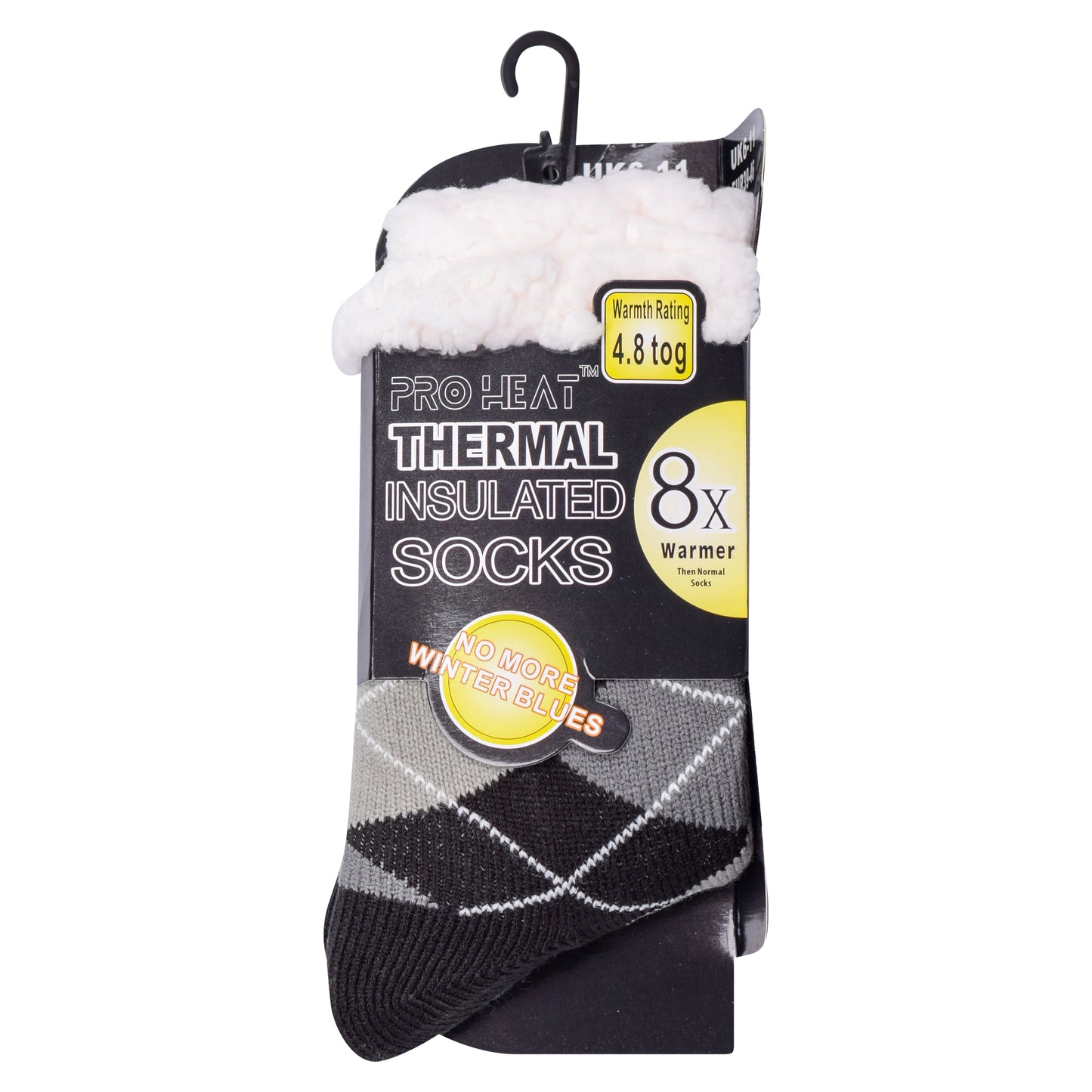 Mens 4.8 TOG Cosy Slipper Socks - Argyle (12 Pairs)