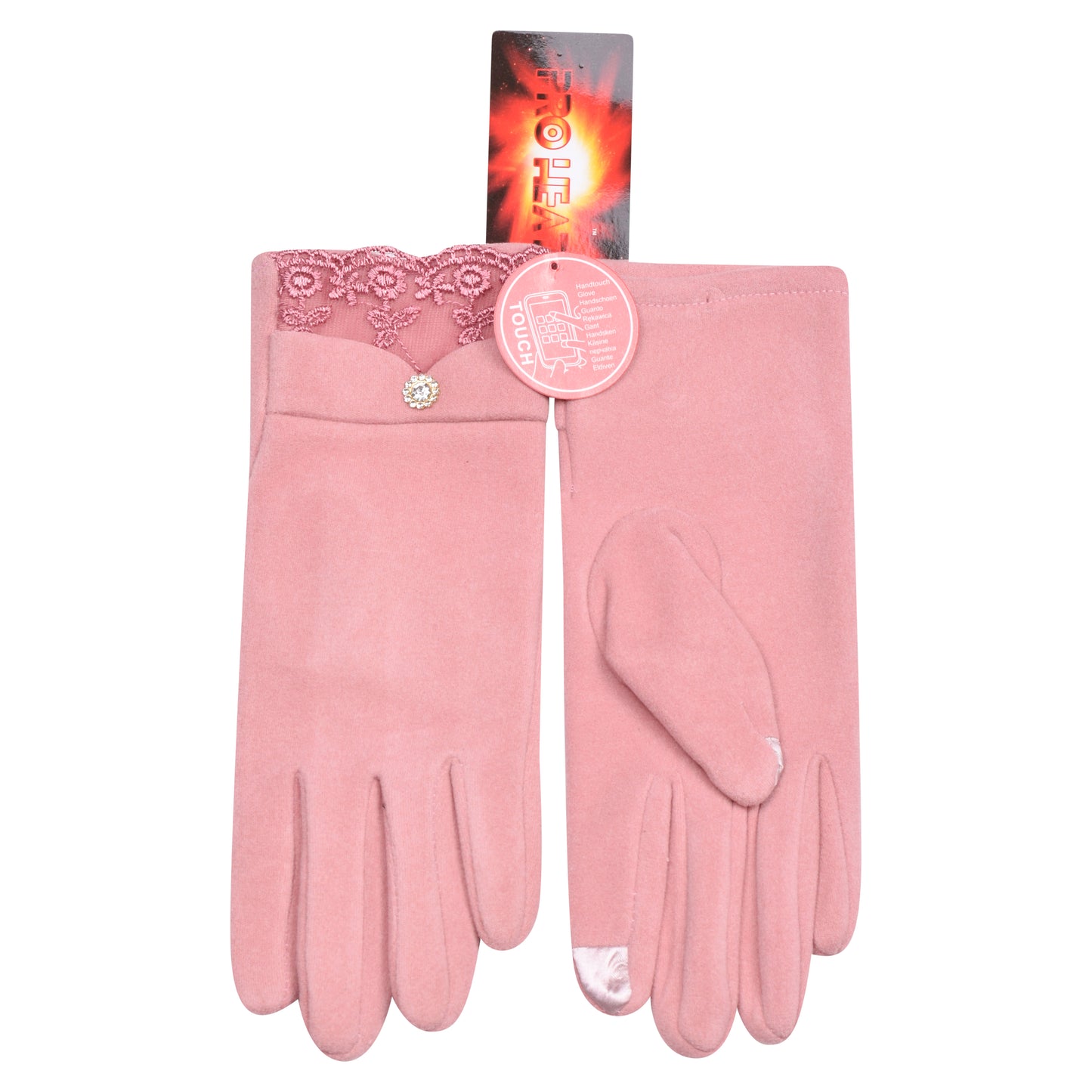 Ladies Cotton Laced Elegance Touchscreen Gloves - Assorted (12 Pairs)