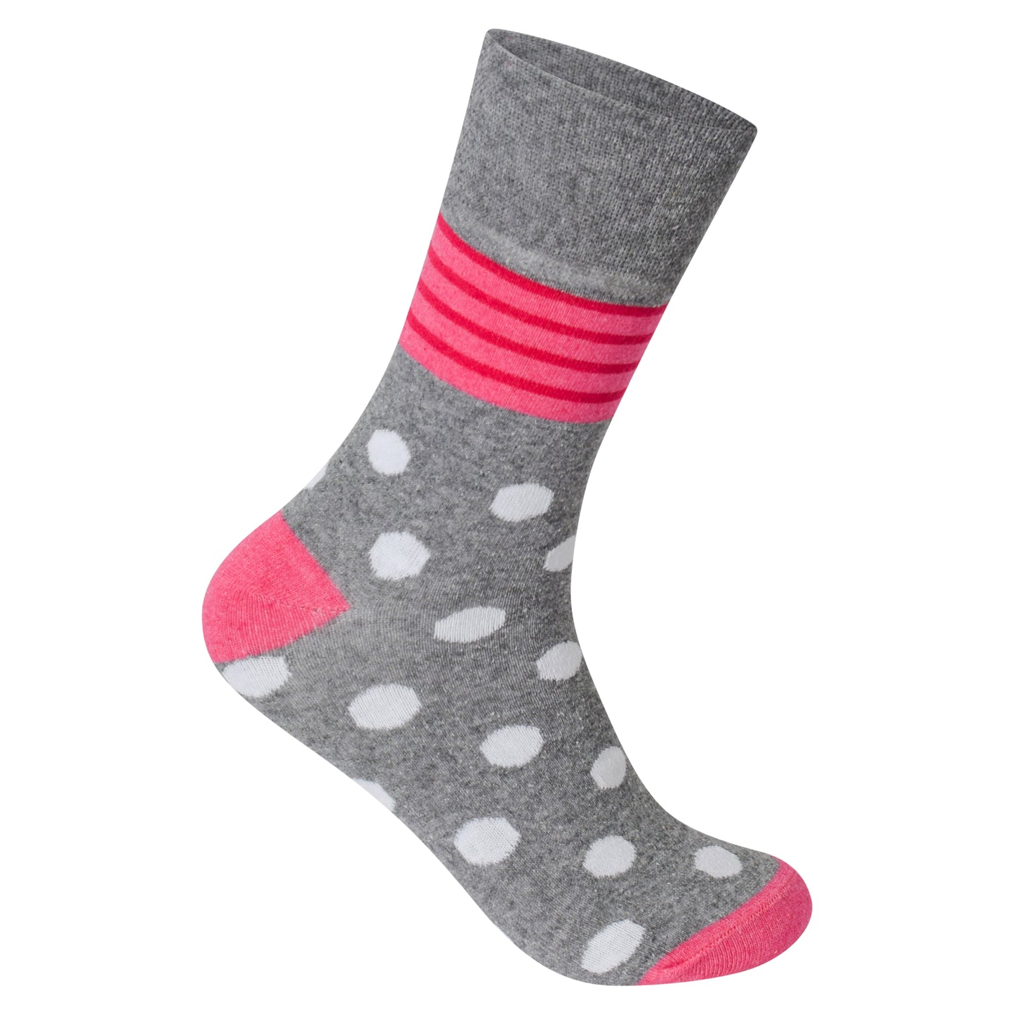 Ladies Non Elastic Diabetic Socks - Grey Patterned (12 Pairs)