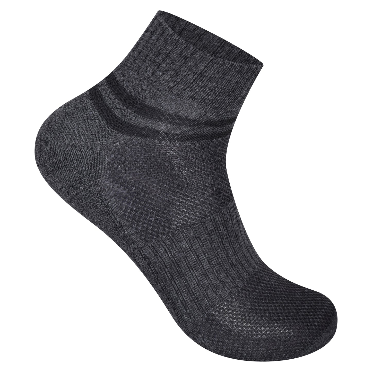 Mens Cushioned Trainer Socks - Assorted Striped (12 Pairs)