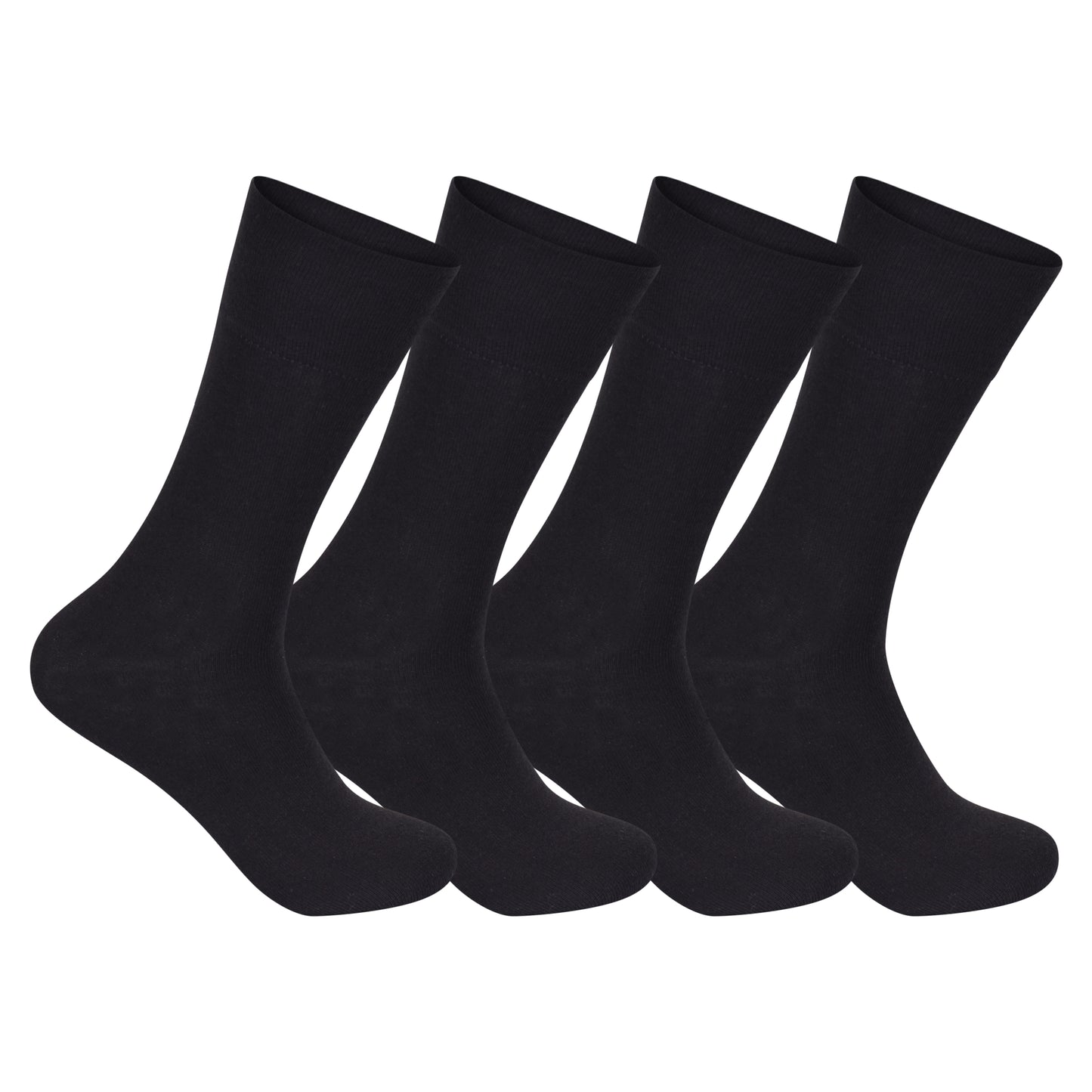 Mens Big Feet Non Elastic Diabetic Socks - Black (12 Pairs)