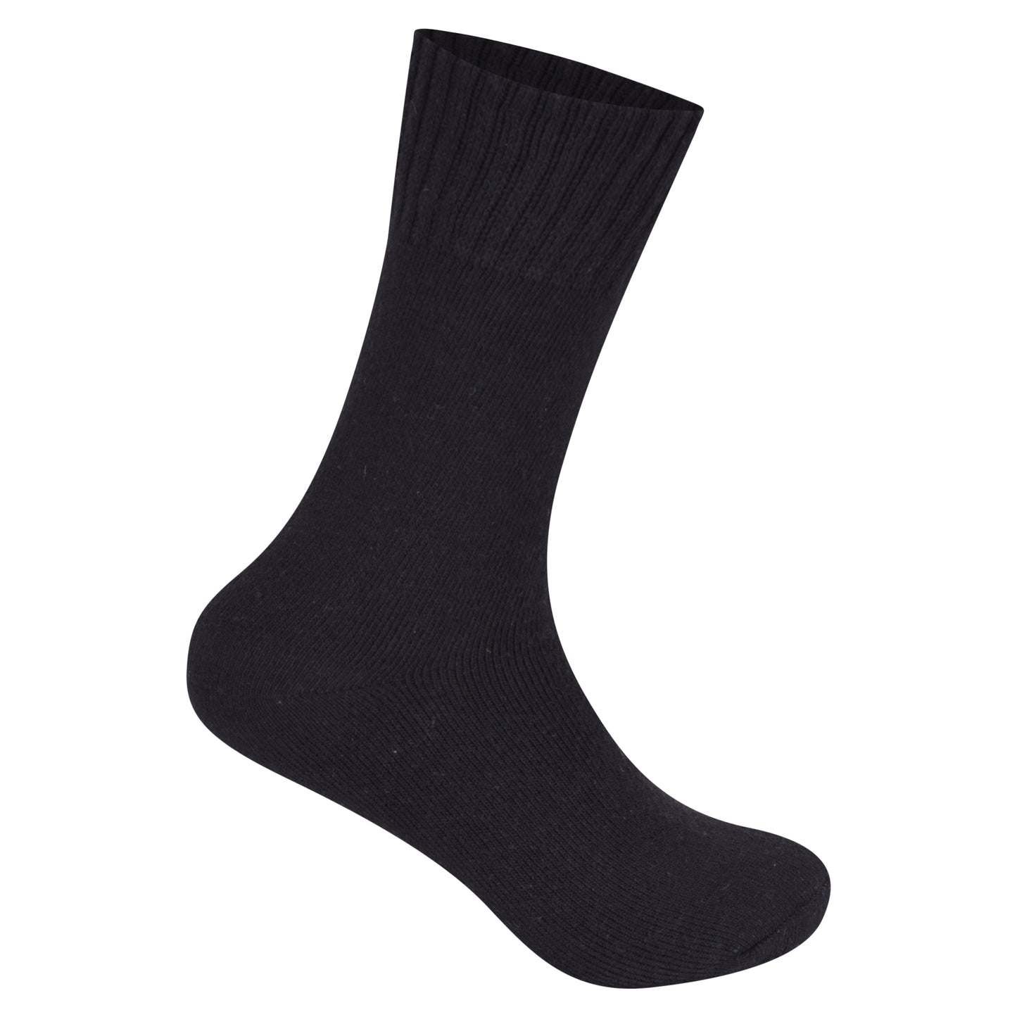 Mens Merino Lambs Wool Socks - Black (12 Pairs)