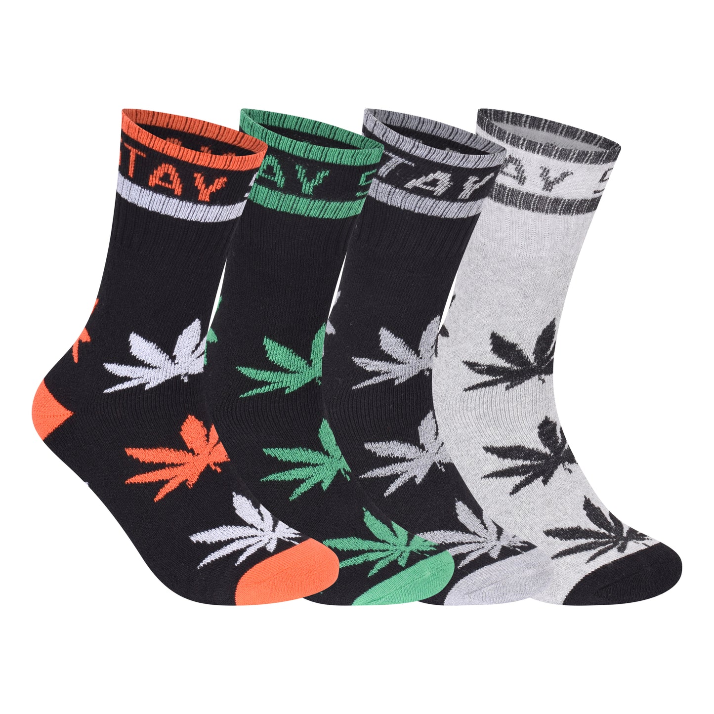 Mens 5 Pair Pair Sport Socks - Stay Smokin Ganja V1 (30 Pairs)