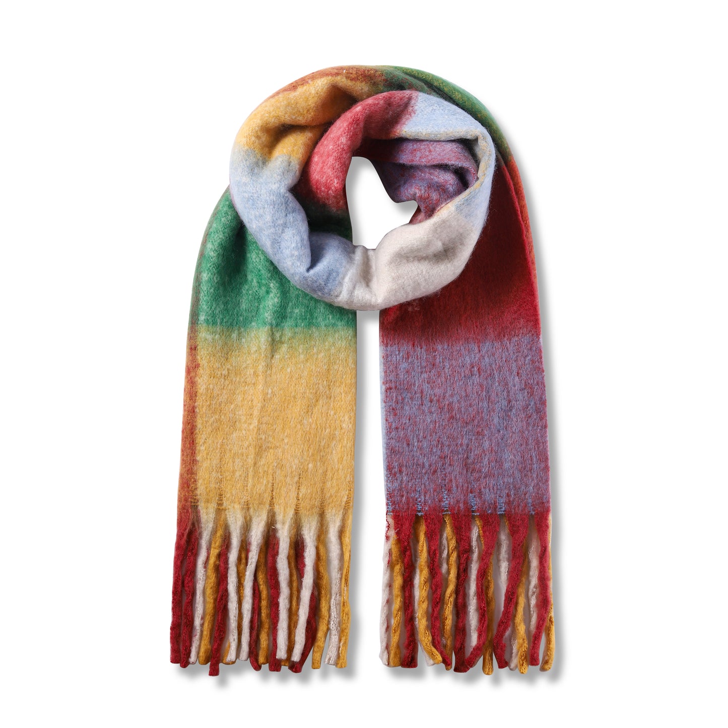 Ladies Cosy Multi-Colour Fluffy Blanket Scarf FSC-14
