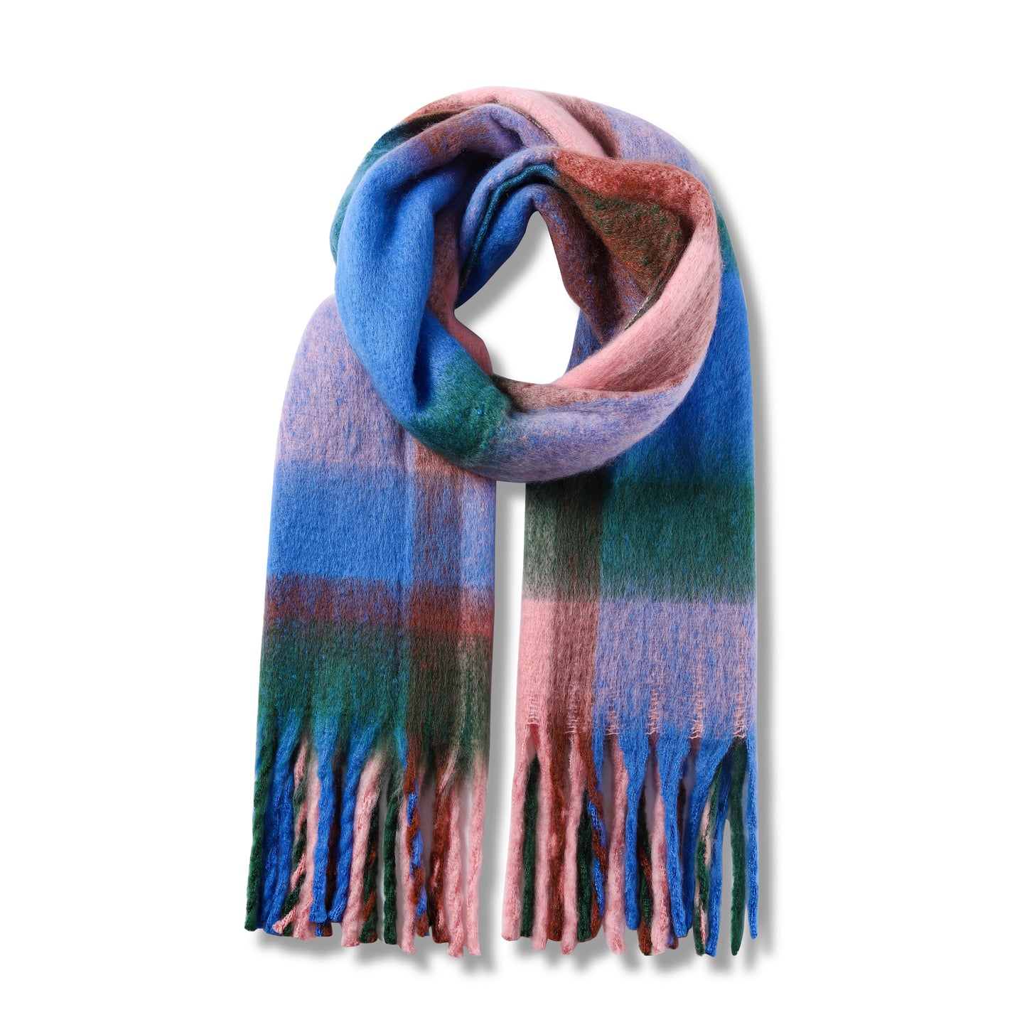 Ladies Cosy Multi-Colour Fluffy Blanket Scarf FSC-18