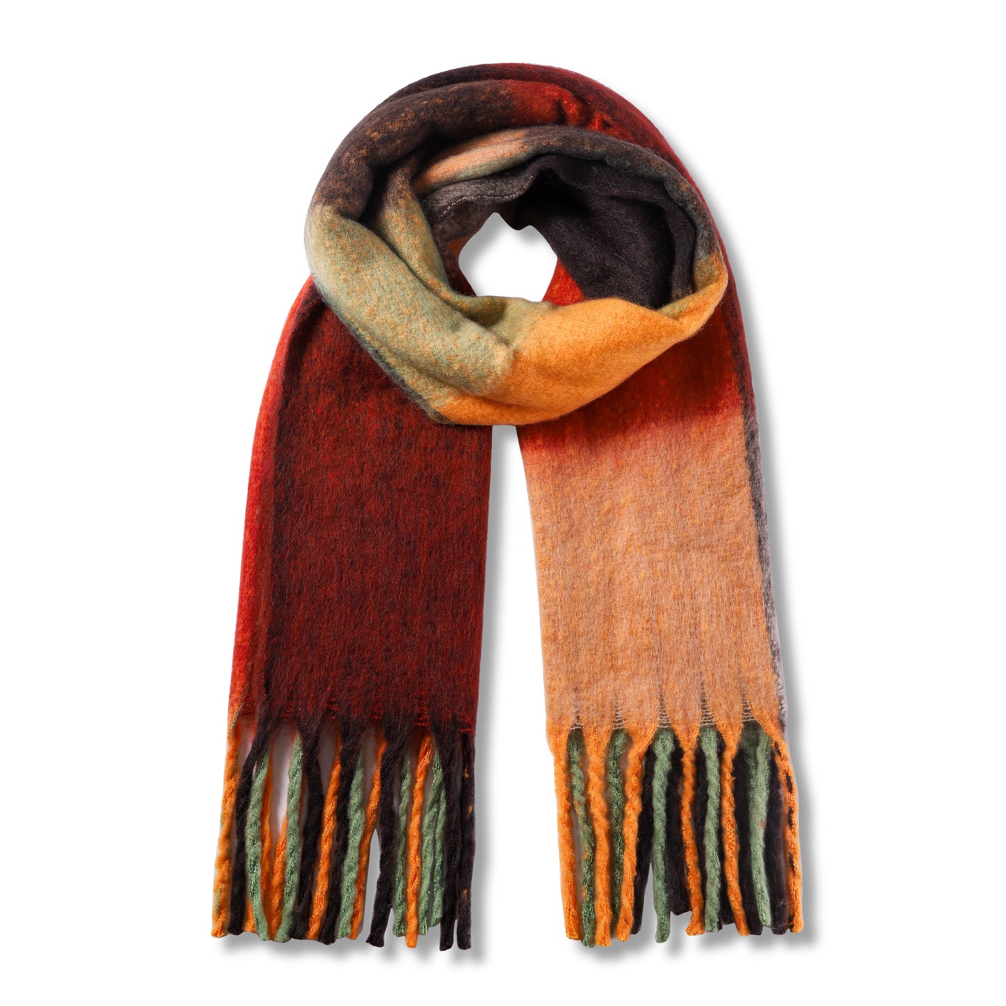 Ladies Cosy Multi-Colour Fluffy Blanket Scarf FSC-1