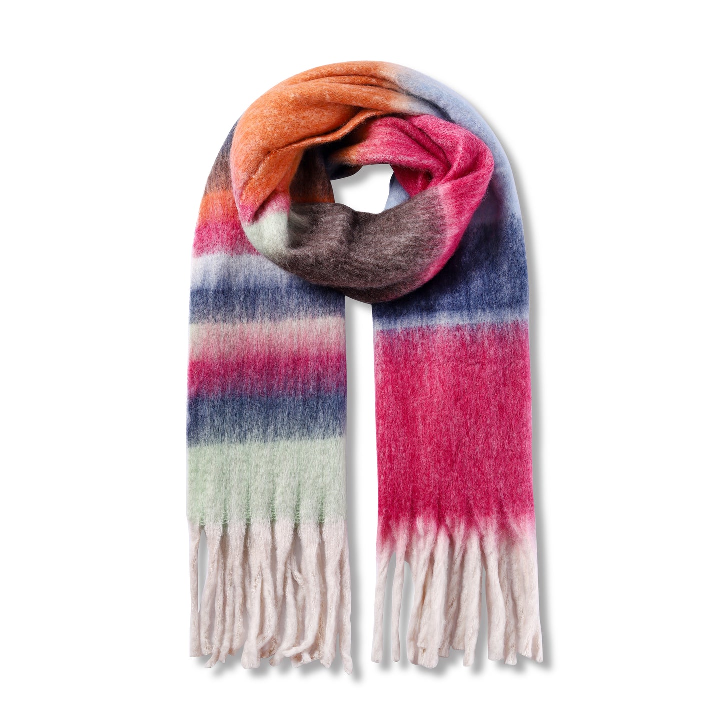 Ladies Cosy Multi-Colour Fluffy Blanket Scarf FSC-22