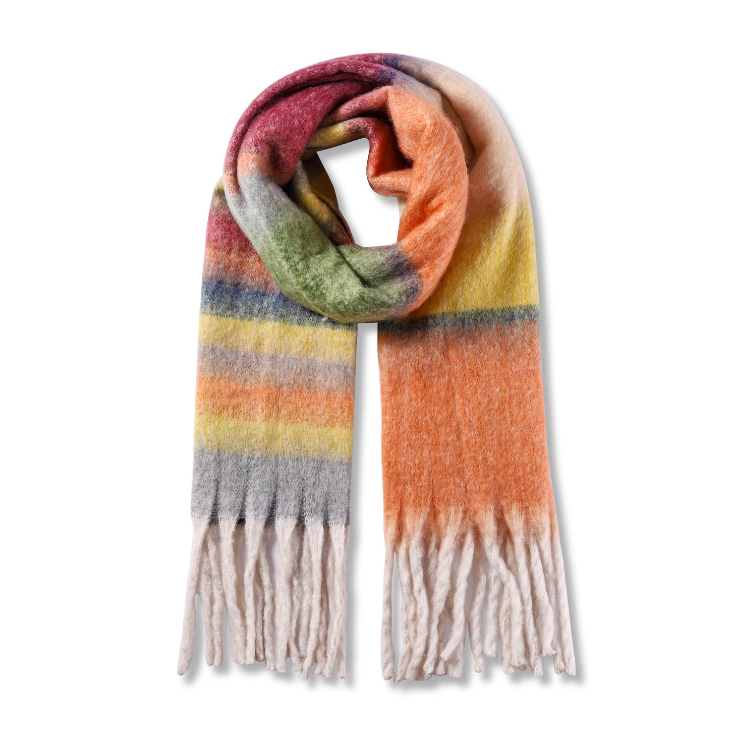 Ladies Cosy Multi-Colour Fluffy Blanket Scarf FSC-23