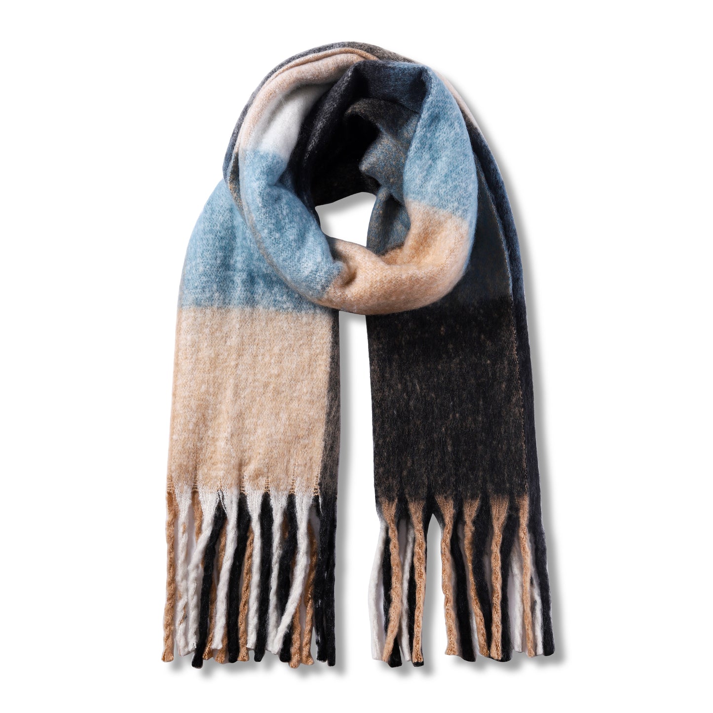 Ladies Cosy Multi-Colour Fluffy Blanket Scarf FSC-2