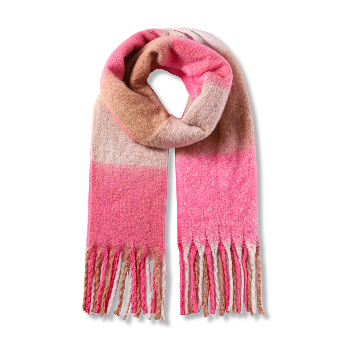 Ladies Cosy Multi-Colour Fluffy Blanket Scarf FSC-4
