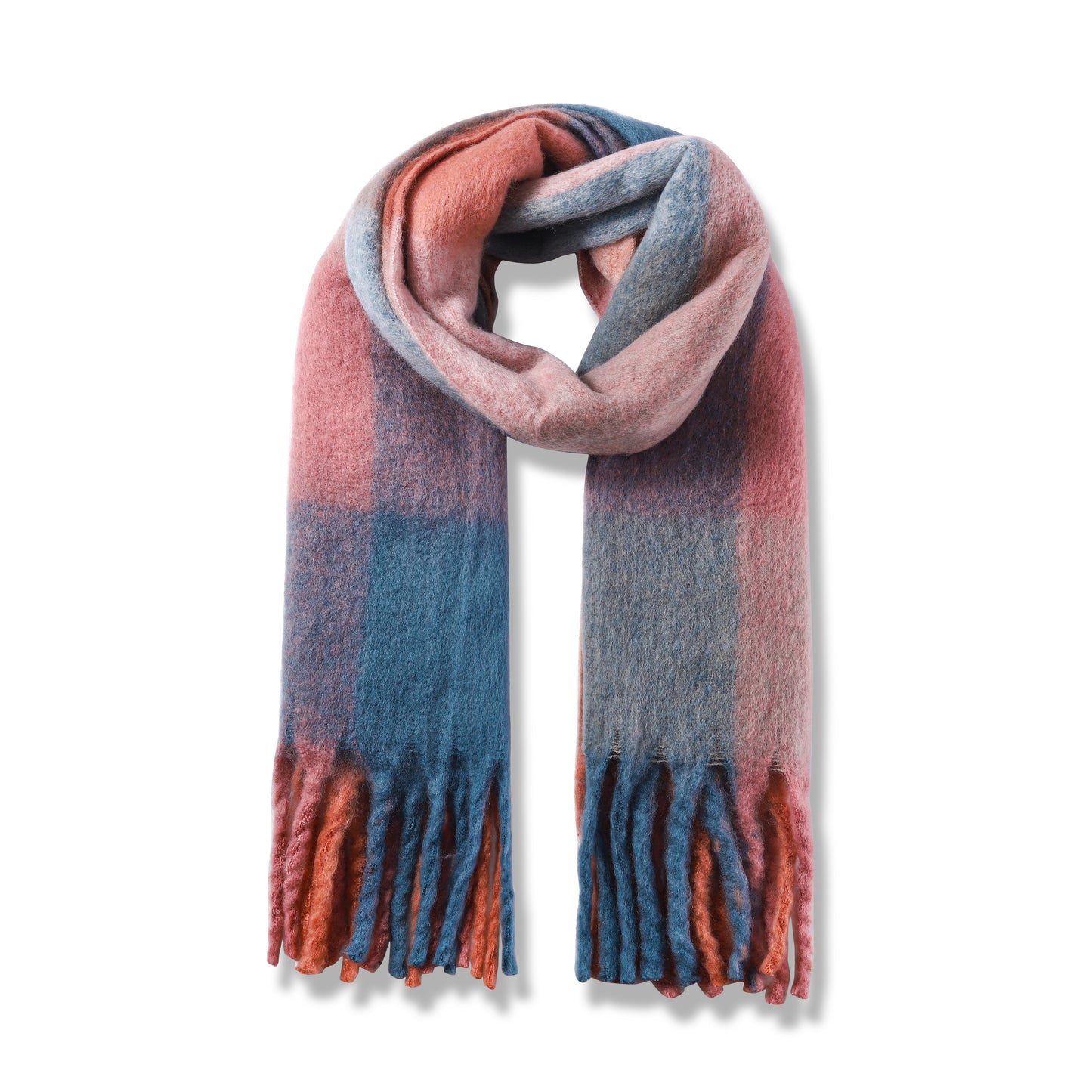 Ladies Cosy Multi-Colour Fluffy Blanket Scarf FSC-8