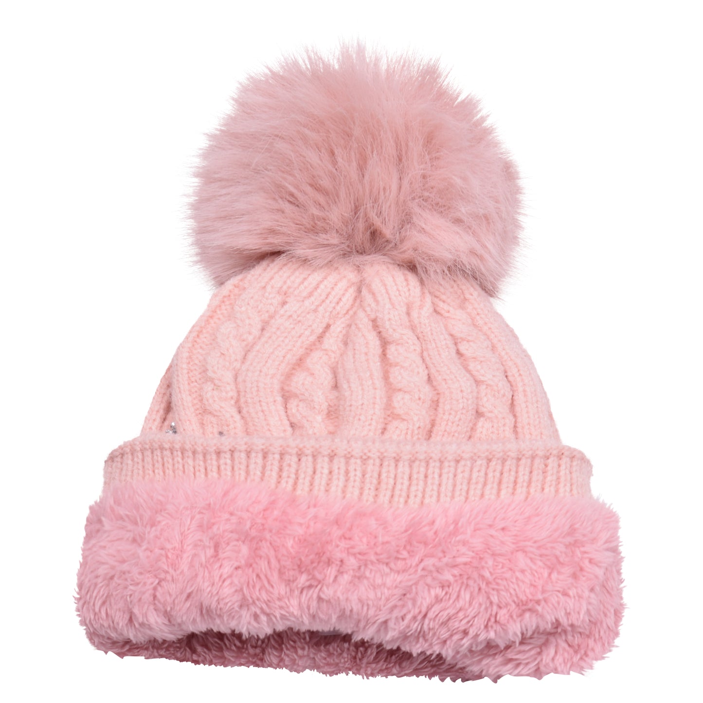 Knitted Diamante Pompom Hats - Criss Cross Pearls
