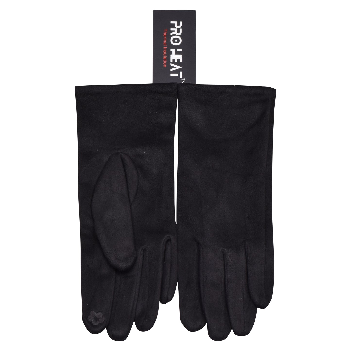 Ladies Cotton Plain Touchscreen Gloves - Black (12 Pairs)