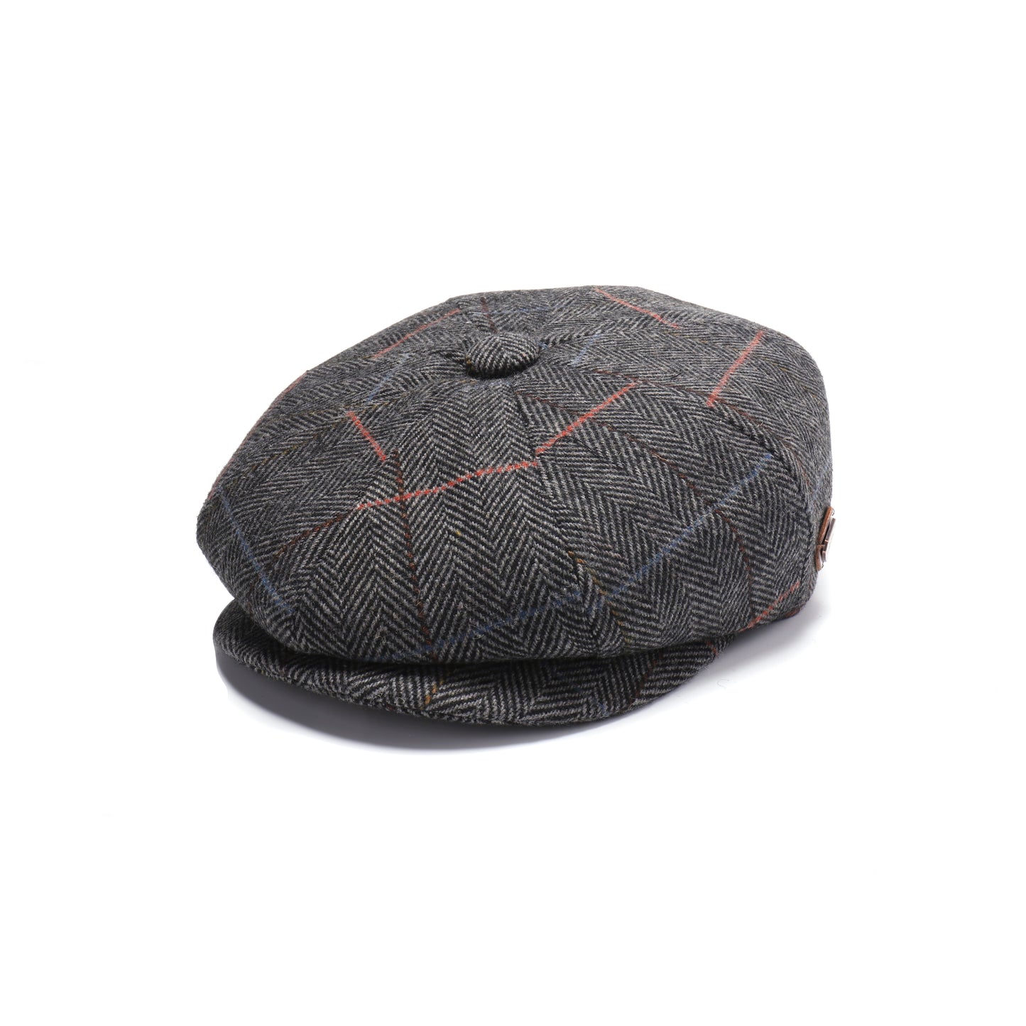 Classic 8 Piece Newsboy Cap - Grey Check