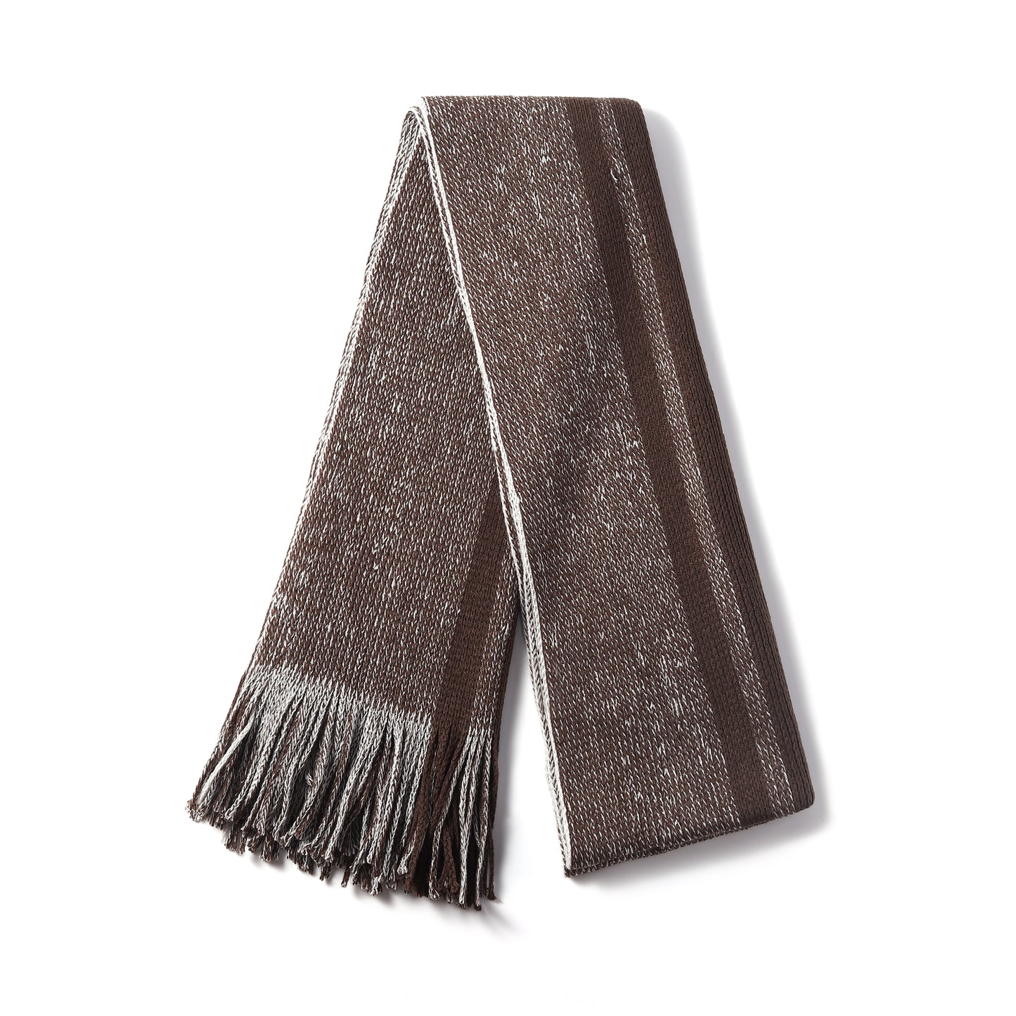Mens Supersoft Luxury Knitted Scarves with tassels - Mid Tri Stripes